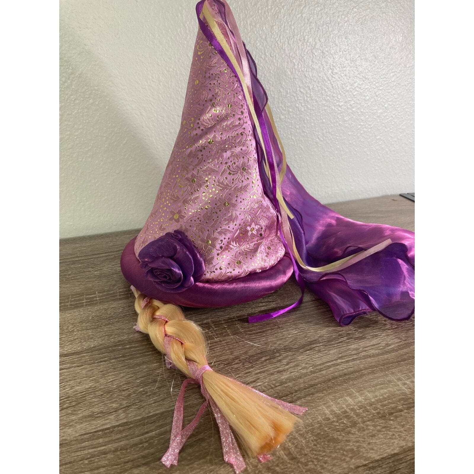 Disney Parks Rapunzel Tangled Hat with Braided Ponytail Purple Girls Costume - Thumbnail 2
