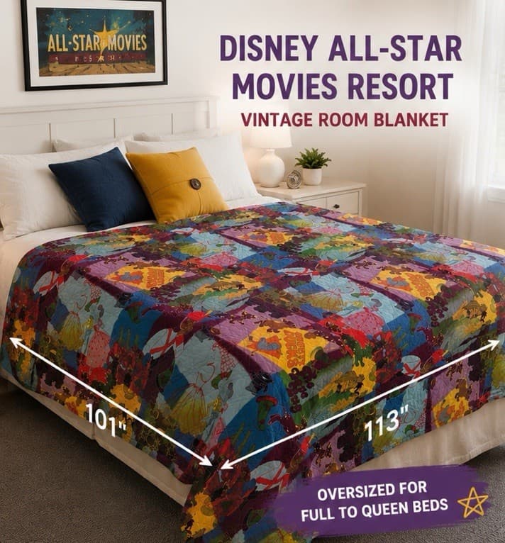 Disney All-Star Movies Resort Comforter 113x101 Prop Vintage Room Blanket - Thumbnail 3