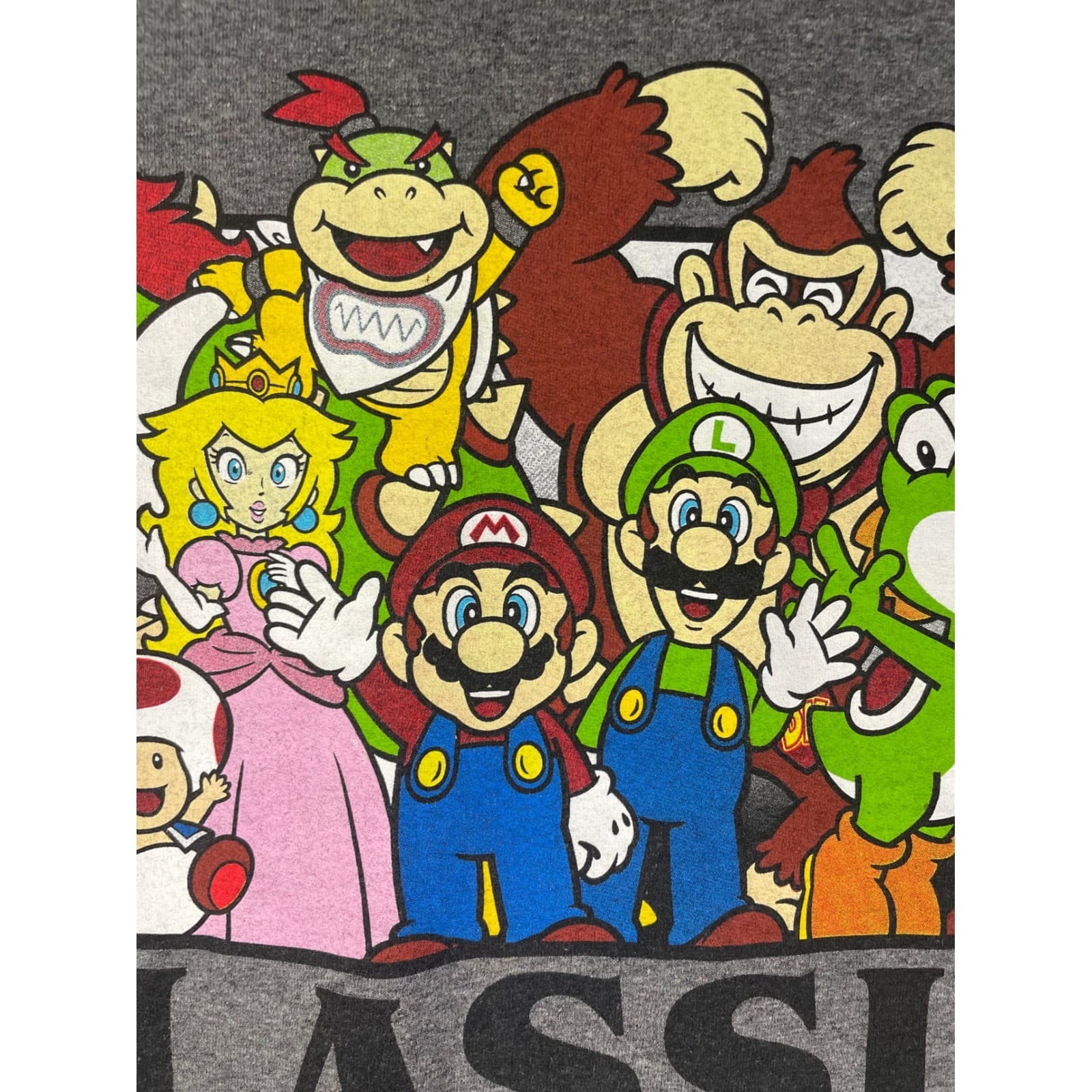 Super Mario T Shirt Mens 3XL Nintendo Gray Video Game Characters Graphic Tee - Thumbnail 7