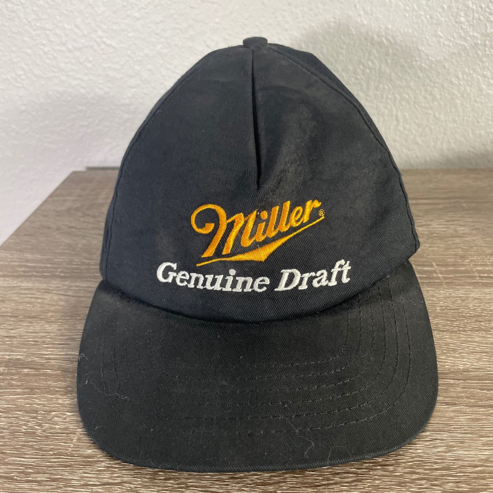 Vintage Miller Genuine Draft Hat Snapback Black Beer Logo Cap USA 90s - Thumbnail 2