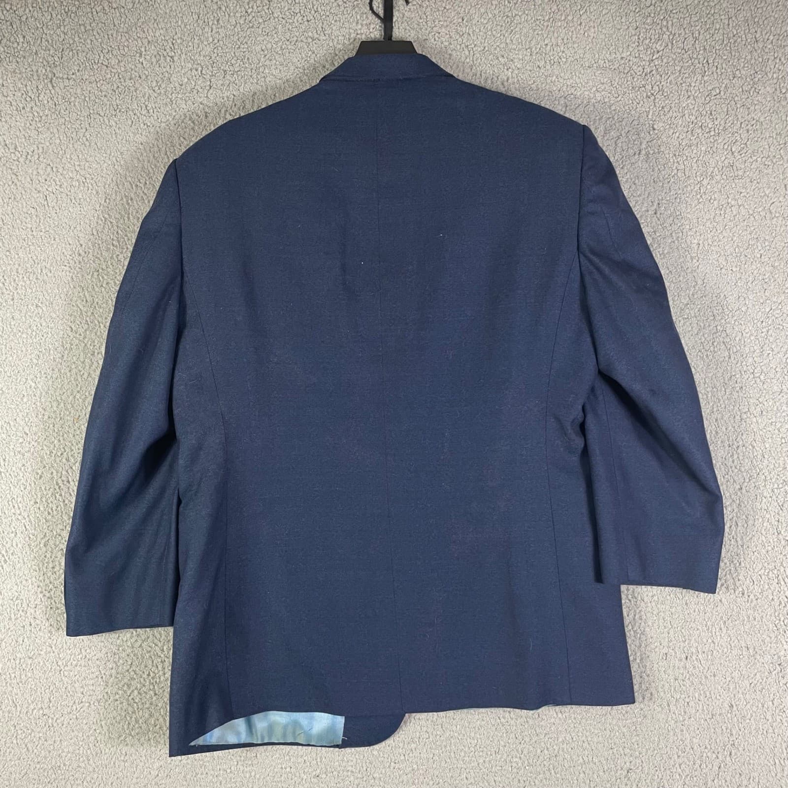 Men's Navy Blue Two Button Blazer Suit Jacket Size 44L Formal Business Career - Thumbnail 8