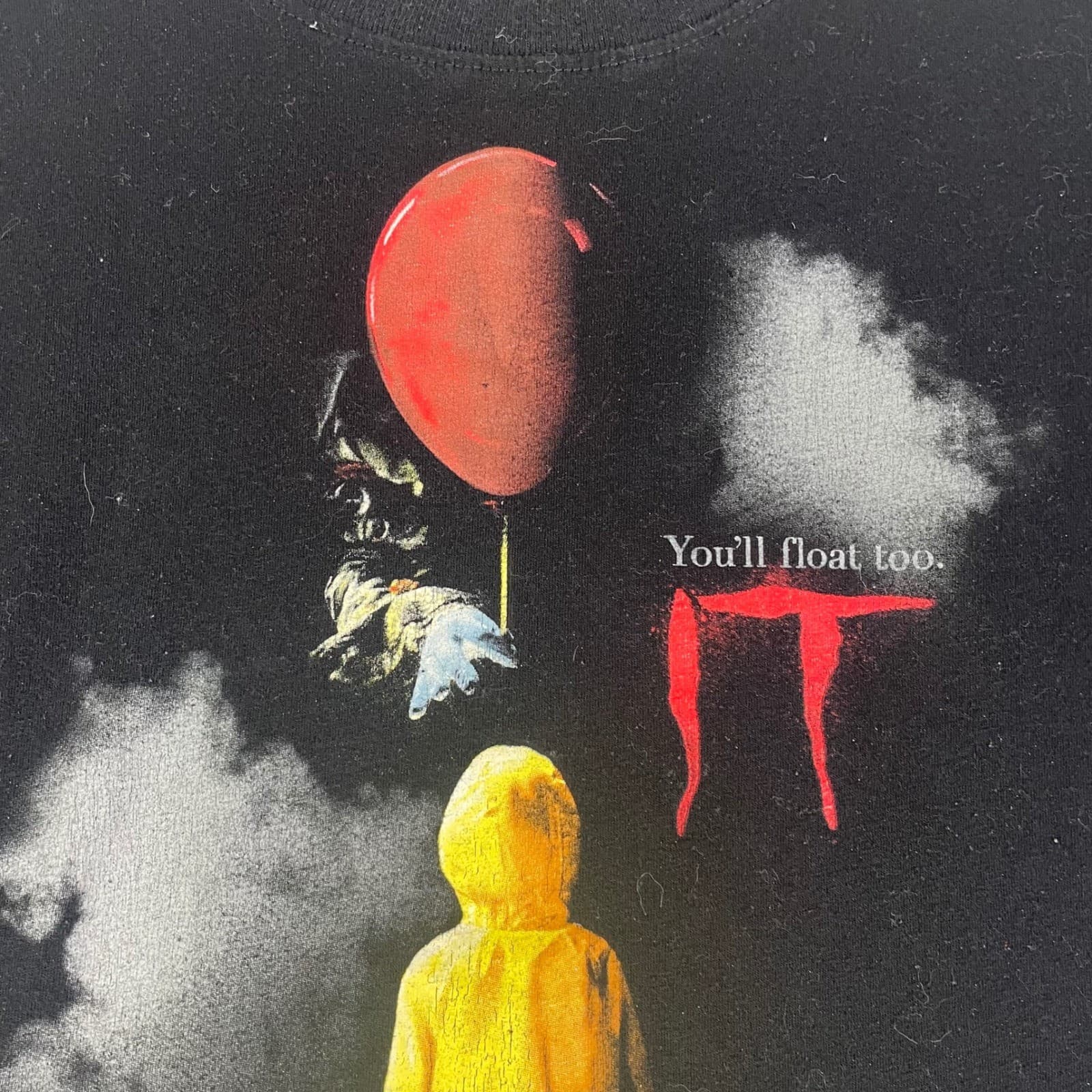 IT Movie Pennywise Graphic Crop Top Black "Youll Float Too" Horror Fan Shirt - Thumbnail 7