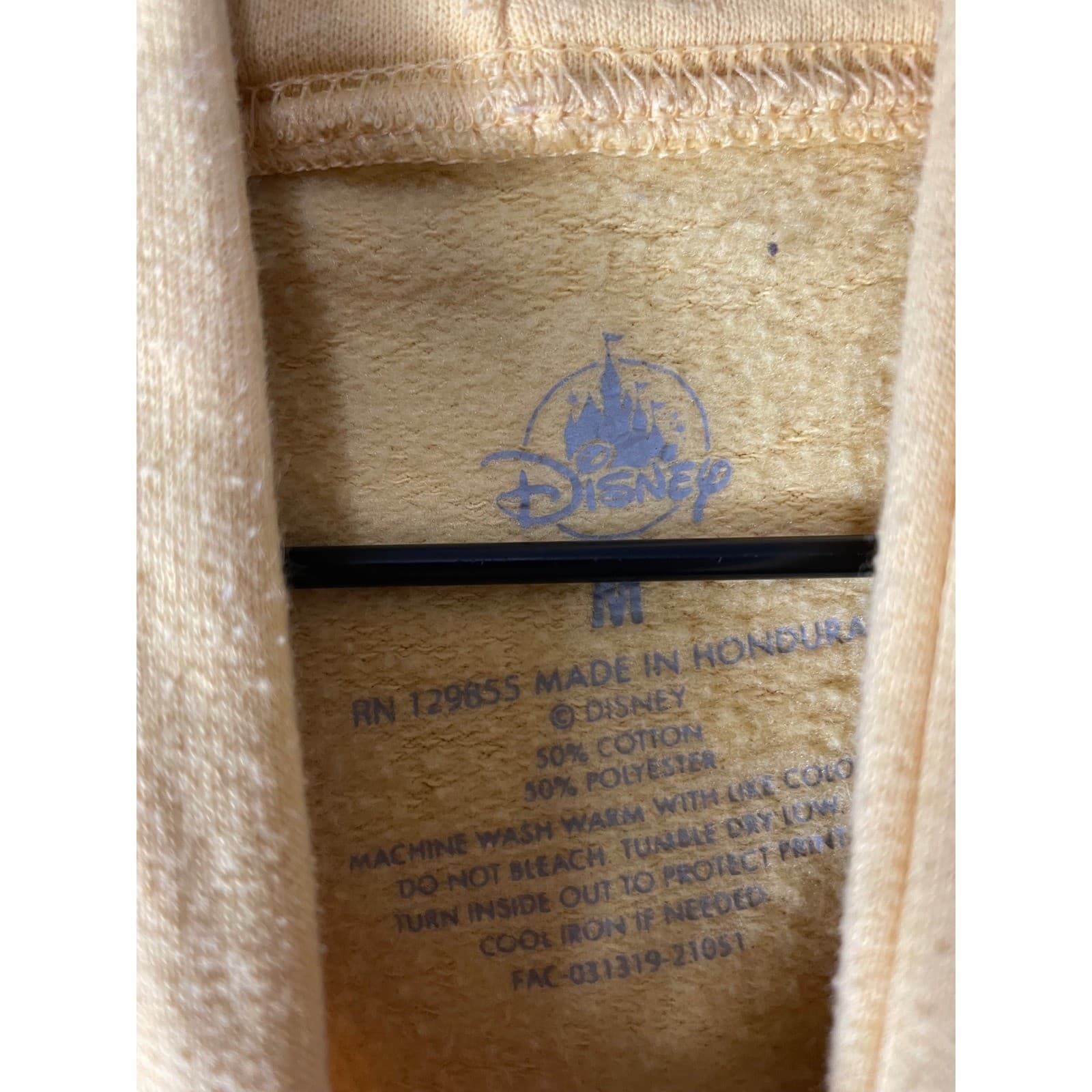 Walt Disney World Hoodie M Yellow Retro Rainbow Logo Pullover Sweatshirt WDW Men - Thumbnail 2
