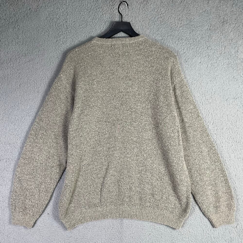 Vintage Equipment Wool Blend Sweater Gray Italy V Neck Pullover Men's L - Thumbnail 3