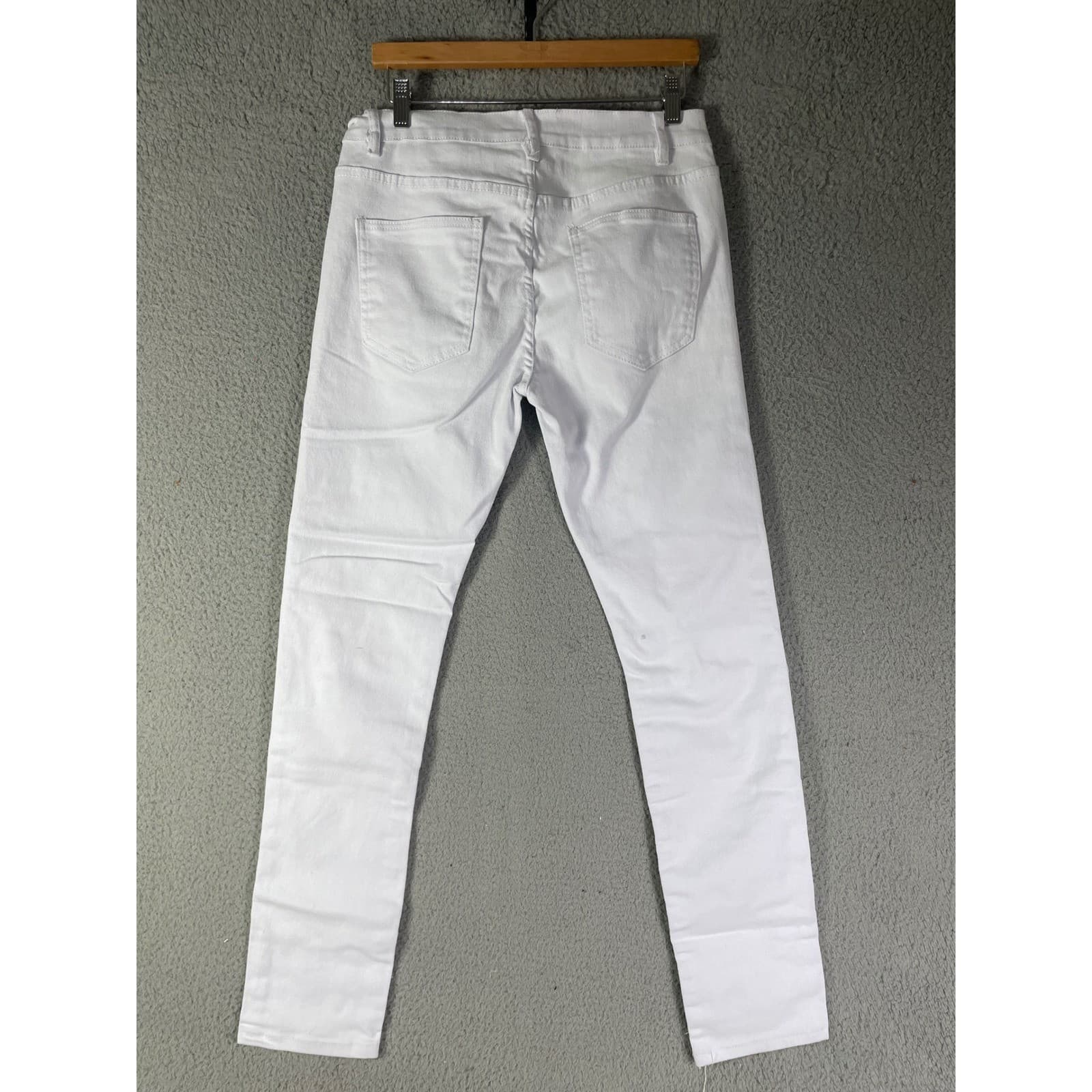Trestles Supply Co Mens White Distressed Moto Skinny Jeans Size 34x29 Streetwear - Thumbnail 9