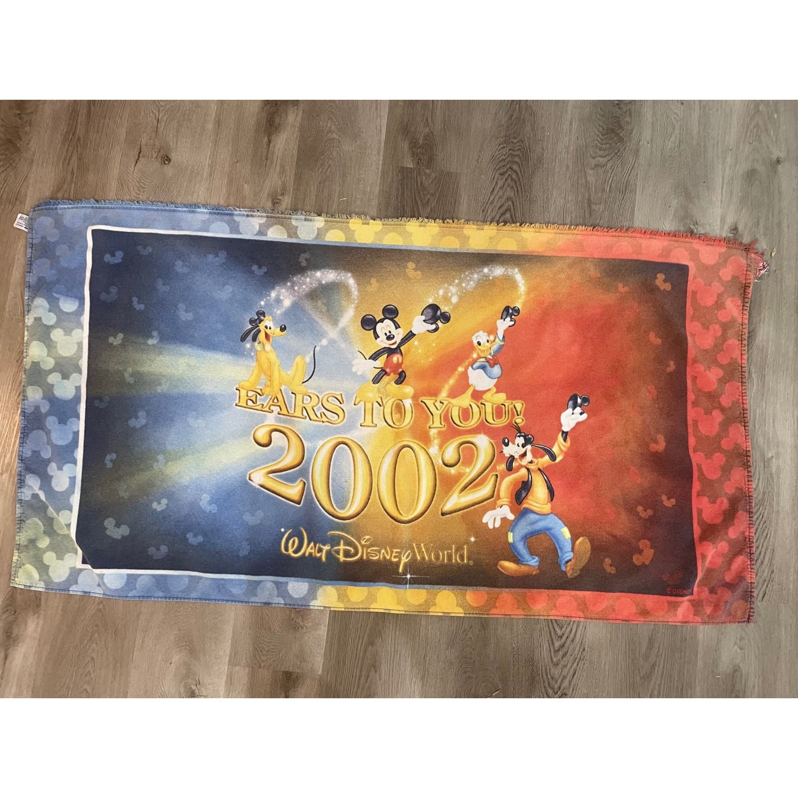 Walt Disney World 2002 Ears To You Mickey Pluto Donald Goofy Towel Vintage - Thumbnail 3