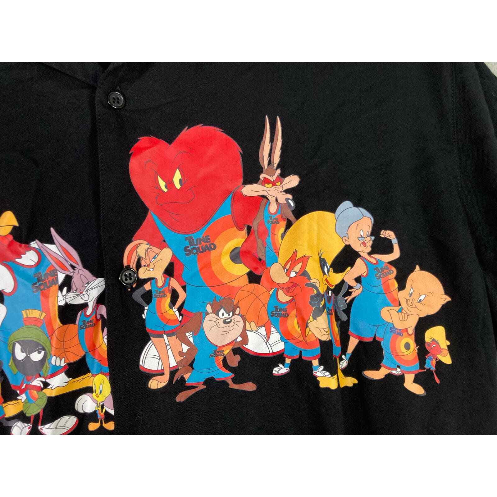 Space Jam A New Legacy Button Up Shirt Men's L Looney Tunes Tune Squad Movie - Thumbnail 7