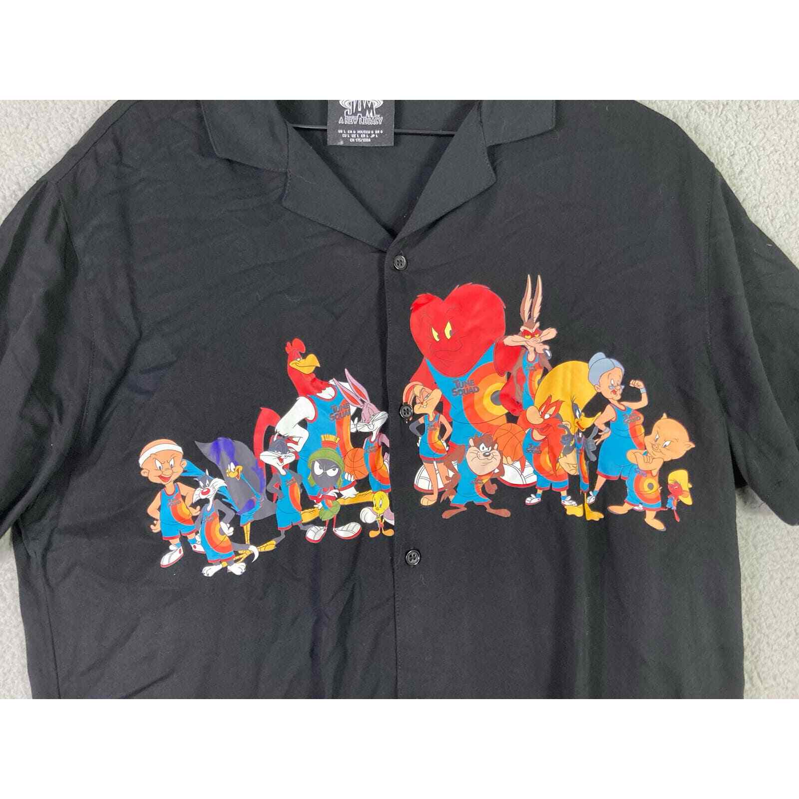 Space Jam A New Legacy Button Up Shirt Men's L Looney Tunes Tune Squad Movie - Thumbnail 6