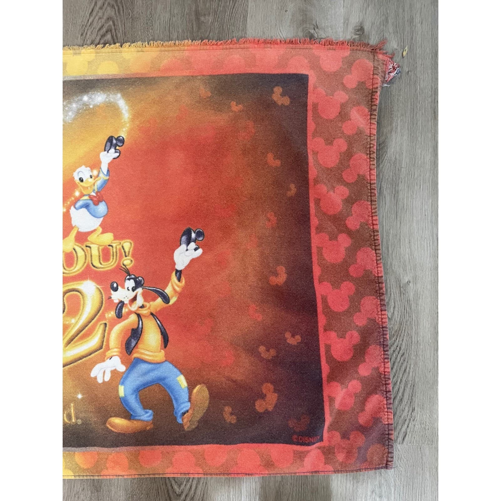 Walt Disney World 2002 Ears To You Mickey Pluto Donald Goofy Towel Vintage - Thumbnail 6