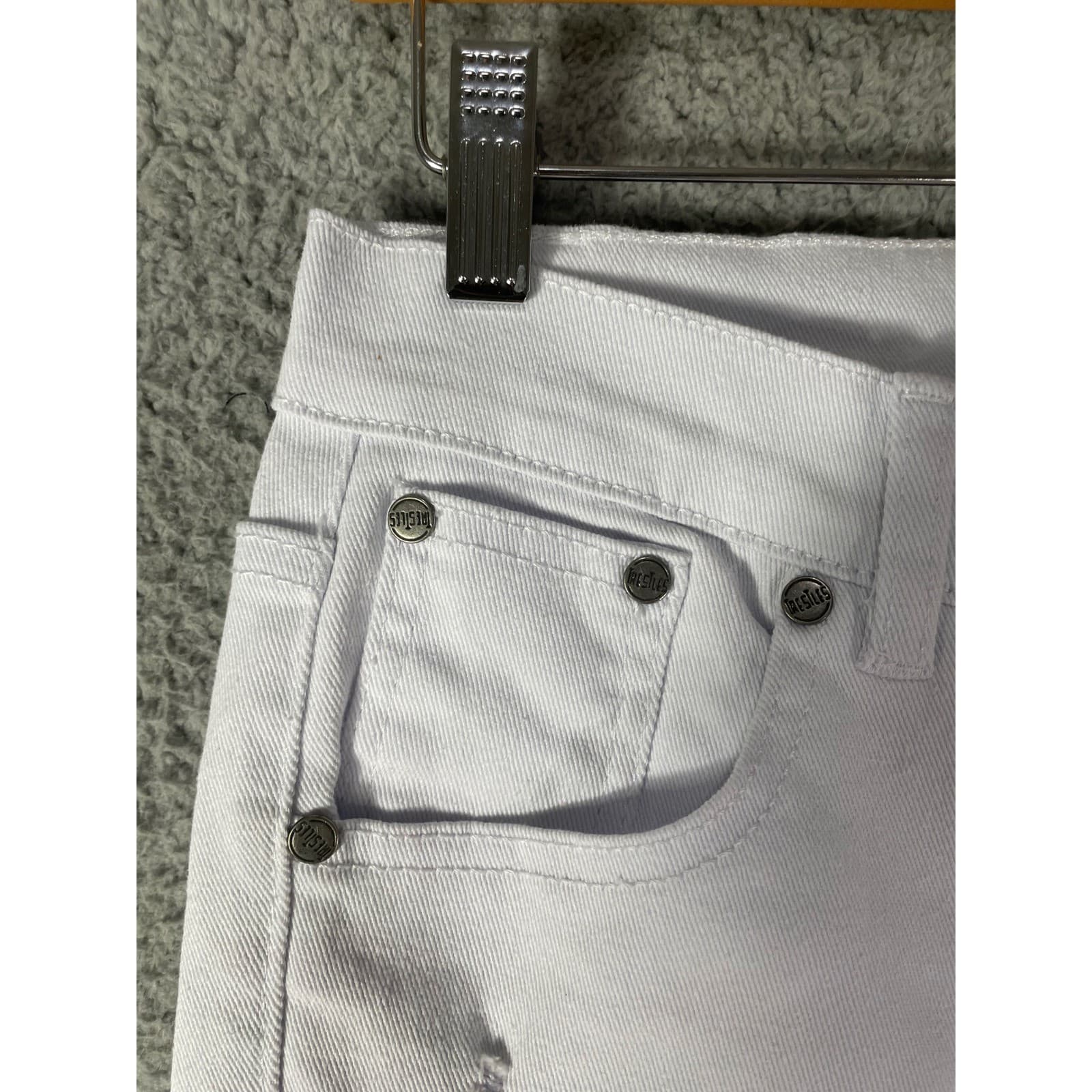 Trestles Supply Co Mens White Distressed Moto Skinny Jeans Size 34x29 Streetwear - Thumbnail 8