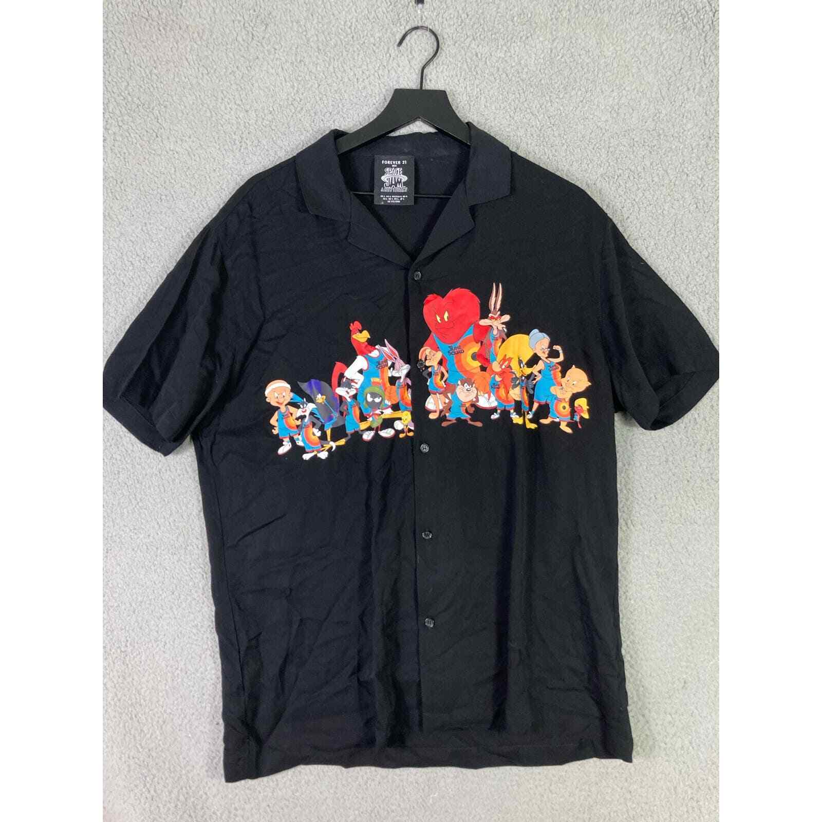 Space Jam A New Legacy Button Up Shirt Men's L Looney Tunes Tune Squad Movie - Thumbnail 4