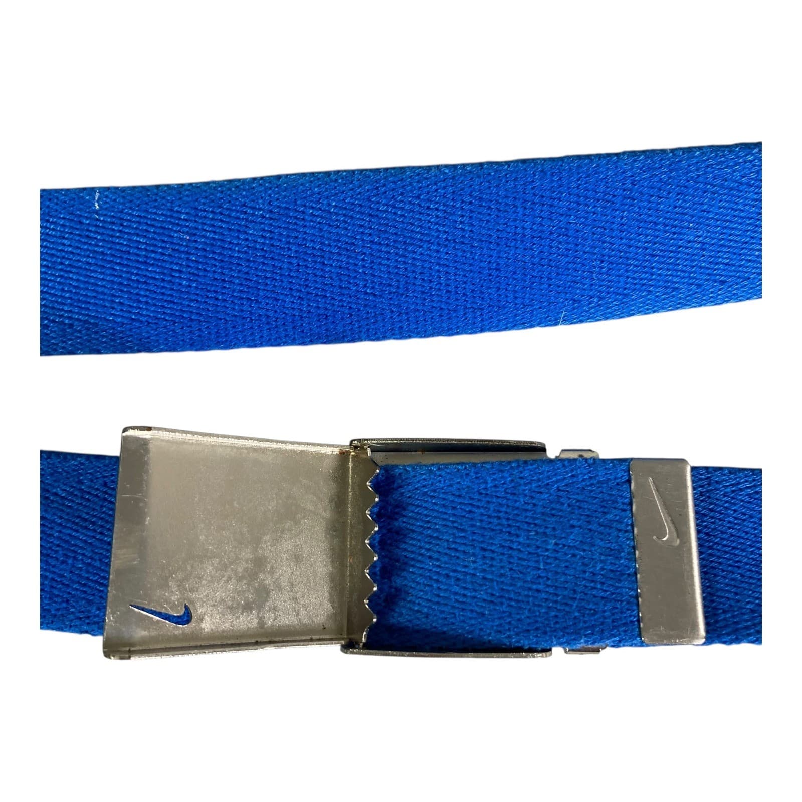 Nike Web Belt Mens Blue Canvas Adjustable Silver Buckle Casual Golf - Thumbnail 4