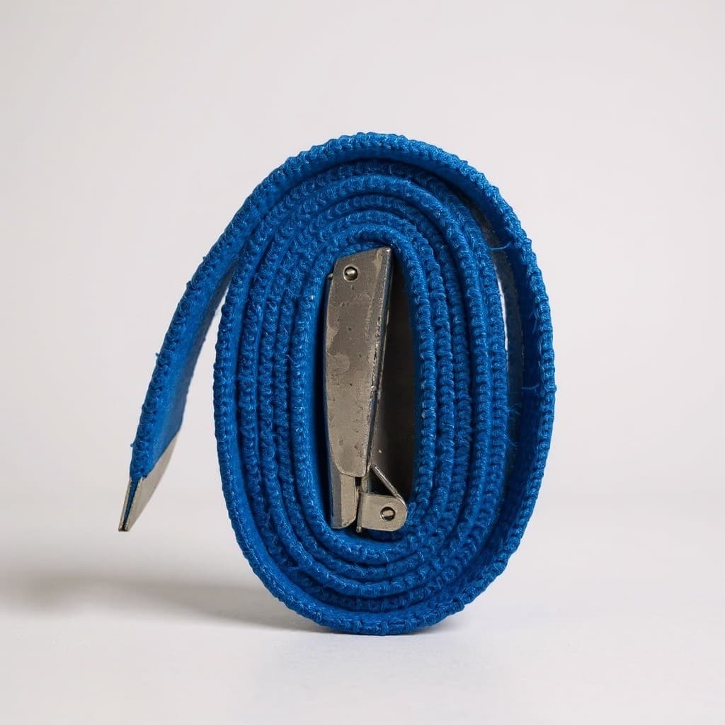 Nike Web Belt Mens Blue Canvas Adjustable Silver Buckle Casual Golf