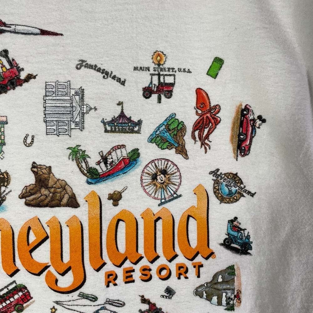 Disneyland Attractions Timeline Shirt Small Disney Parks Graphic Tee White - Thumbnail 6