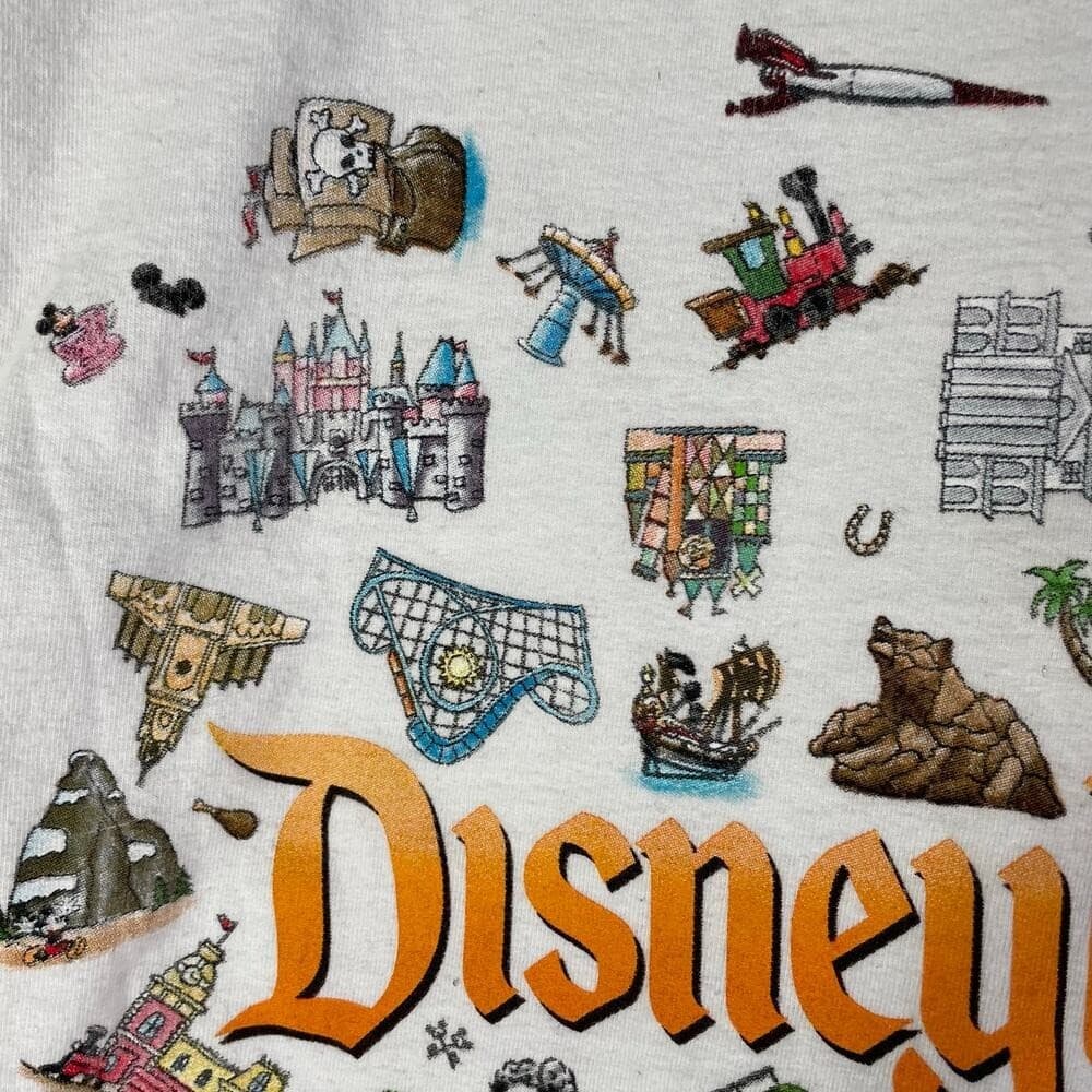 Disneyland Attractions Timeline Shirt Small Disney Parks Graphic Tee White - Thumbnail 7