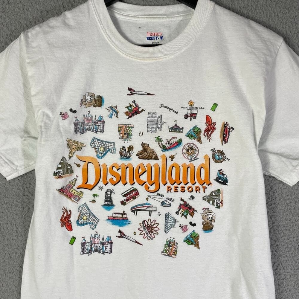 Disneyland Attractions Timeline Shirt Small Disney Parks Graphic Tee White - Thumbnail 10