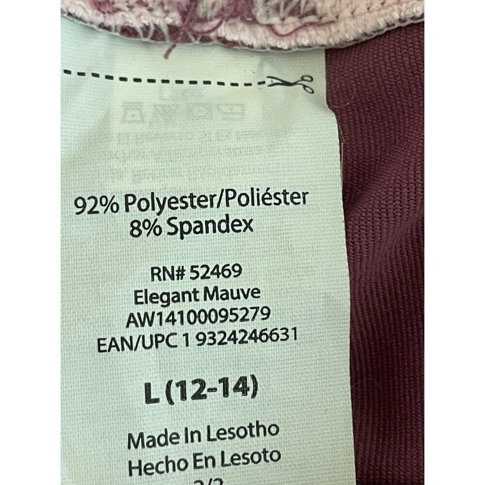 Women 7/8 Leggings Mauve Pink L High Rise Yoga Gym Athletic Stretch Pants - Thumbnail 2