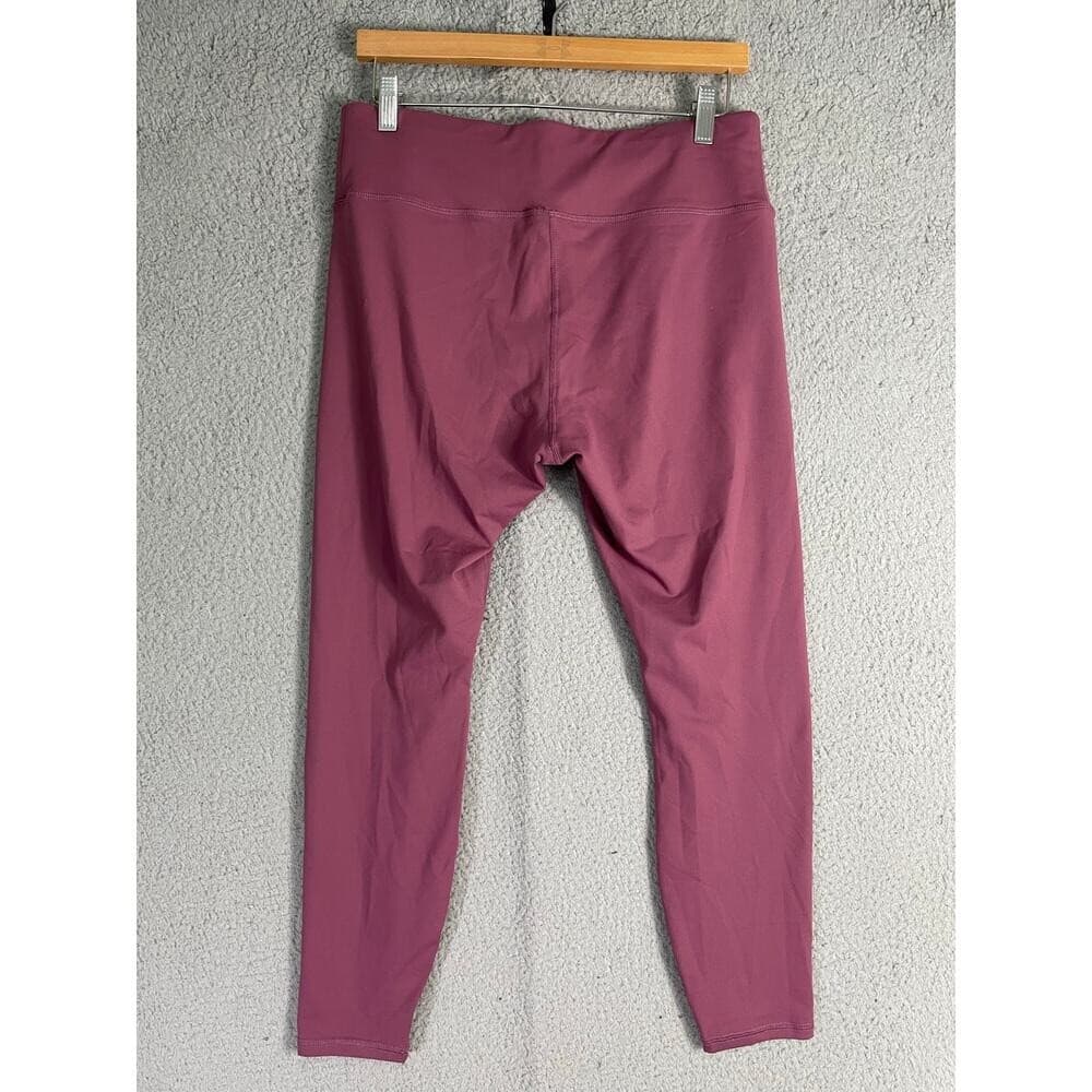 Women 7/8 Leggings Mauve Pink L High Rise Yoga Gym Athletic Stretch Pants - Thumbnail 6