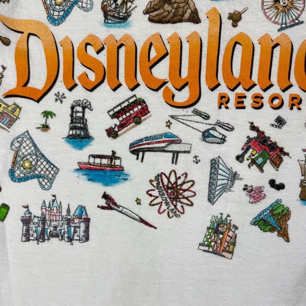 Disneyland Attractions Timeline Shirt Small Disney Parks Graphic Tee White - Thumbnail 5