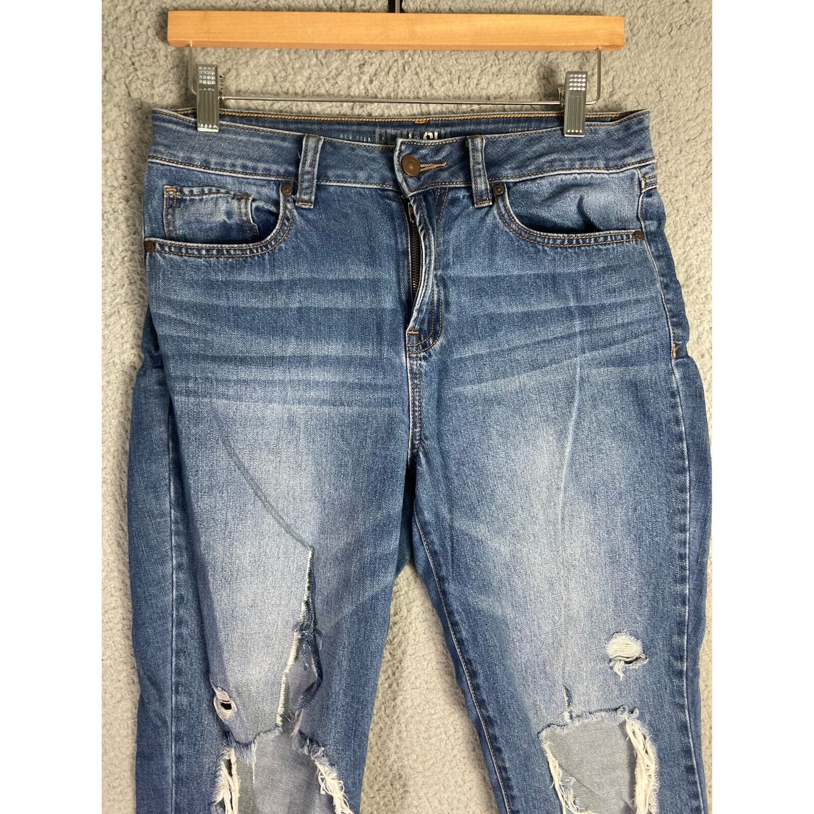Rewash Women's Distressed High Rise Jeans Blue Size 7 Medium Wash - Thumbnail 5