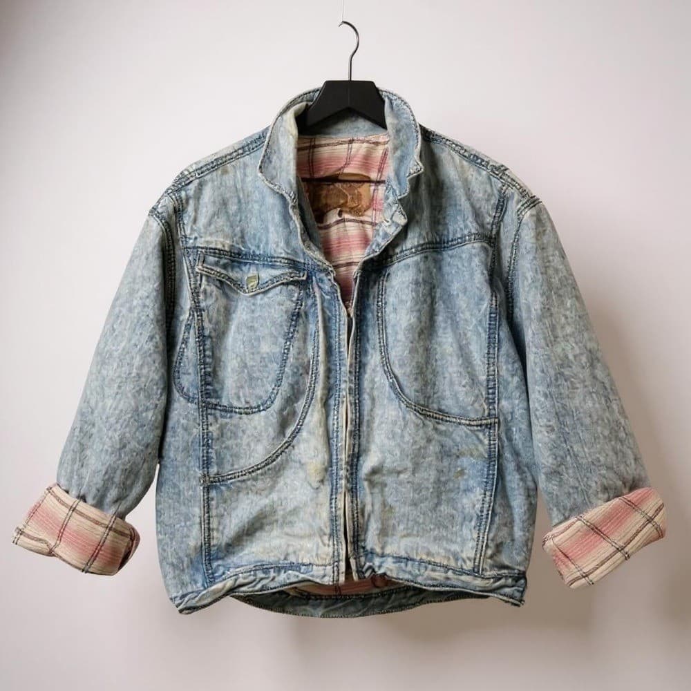 Vintage 80s Ary Cooper Women's Denim Jacket Blue Zip Medium - Thumbnail 2
