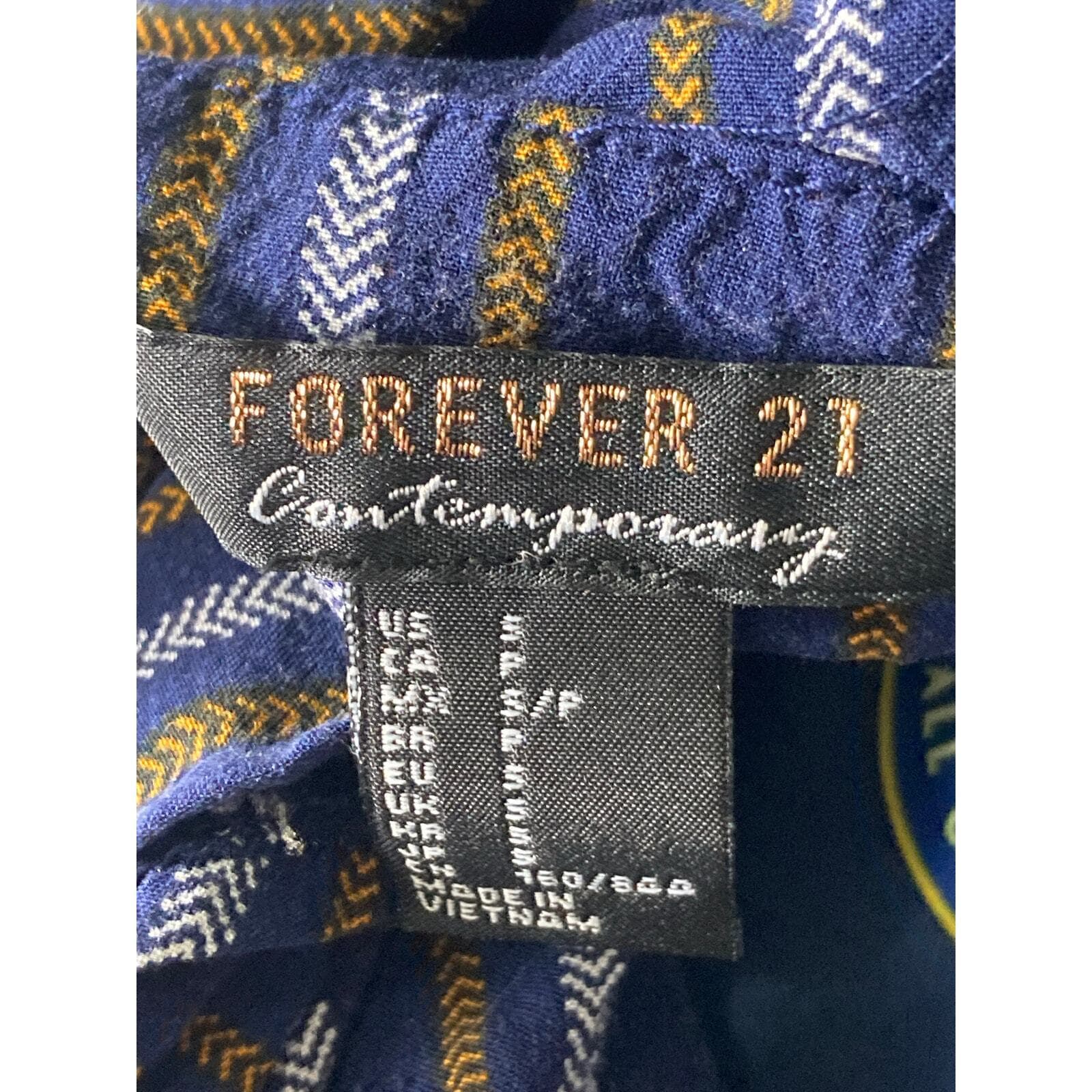 Forever 21 Women's XL 100% Rayon Blue Striped Knee Length Shirt Dress Casual - Thumbnail 2