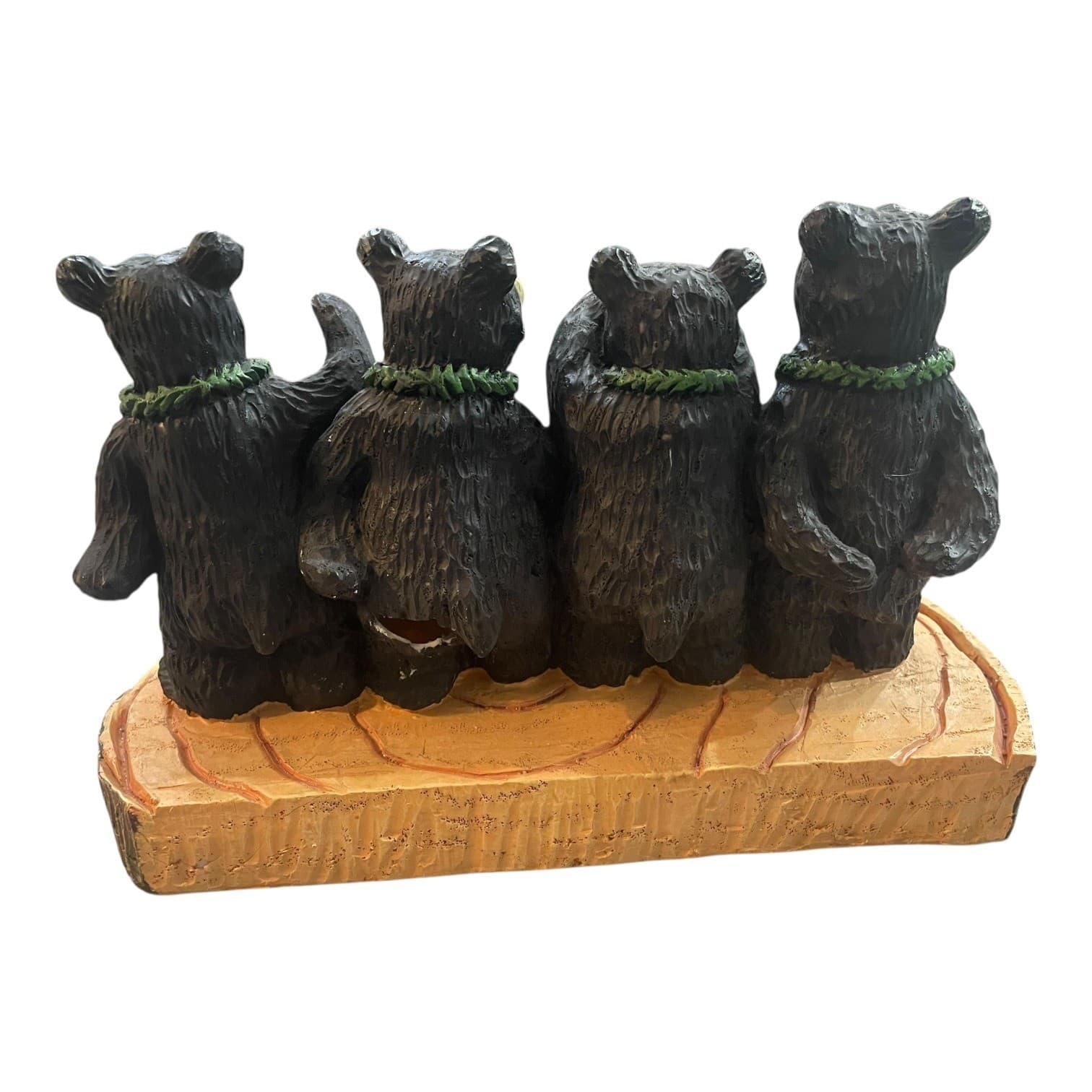 Black Bear Christmas Figurine Set NOEL Sledding Cabin Lodge Decor Resin - Thumbnail 7