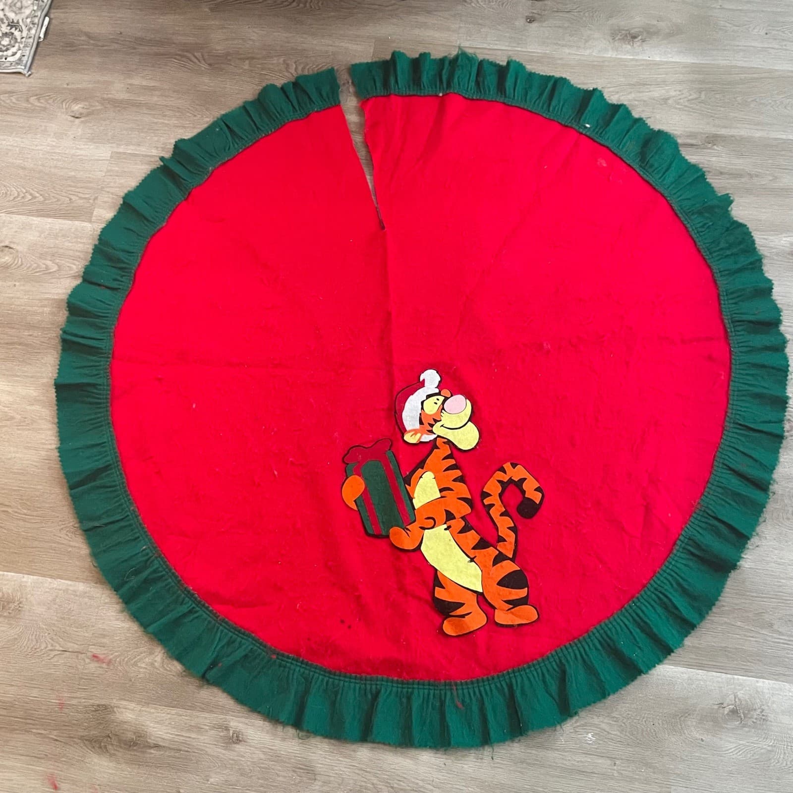Disney Tigger Christmas Tree Skirt 55 Red Green Holiday Decor Winnie Pooh - Thumbnail 3