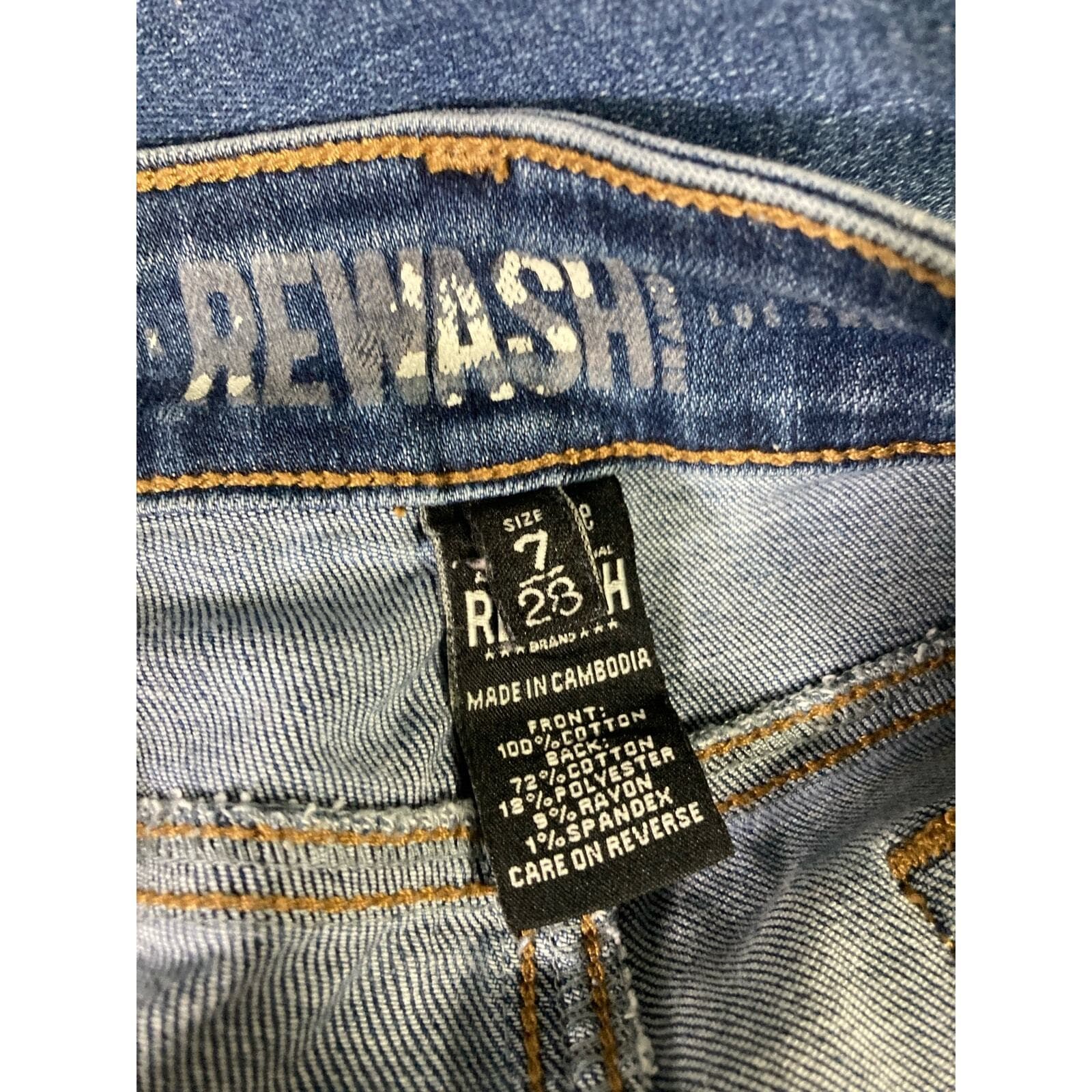 Rewash Women's Distressed High Rise Jeans Blue Size 7 Medium Wash - Thumbnail 2