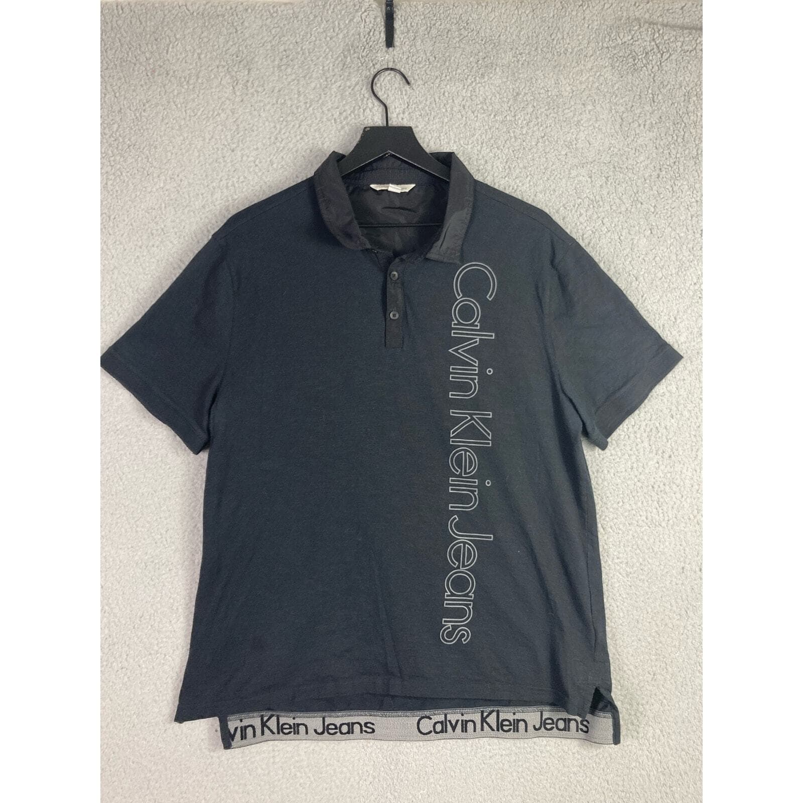 Calvin Klein Jeans Polo Shirt Men's XL Gray Classic Casual Fashion Cotton Top - Thumbnail 5