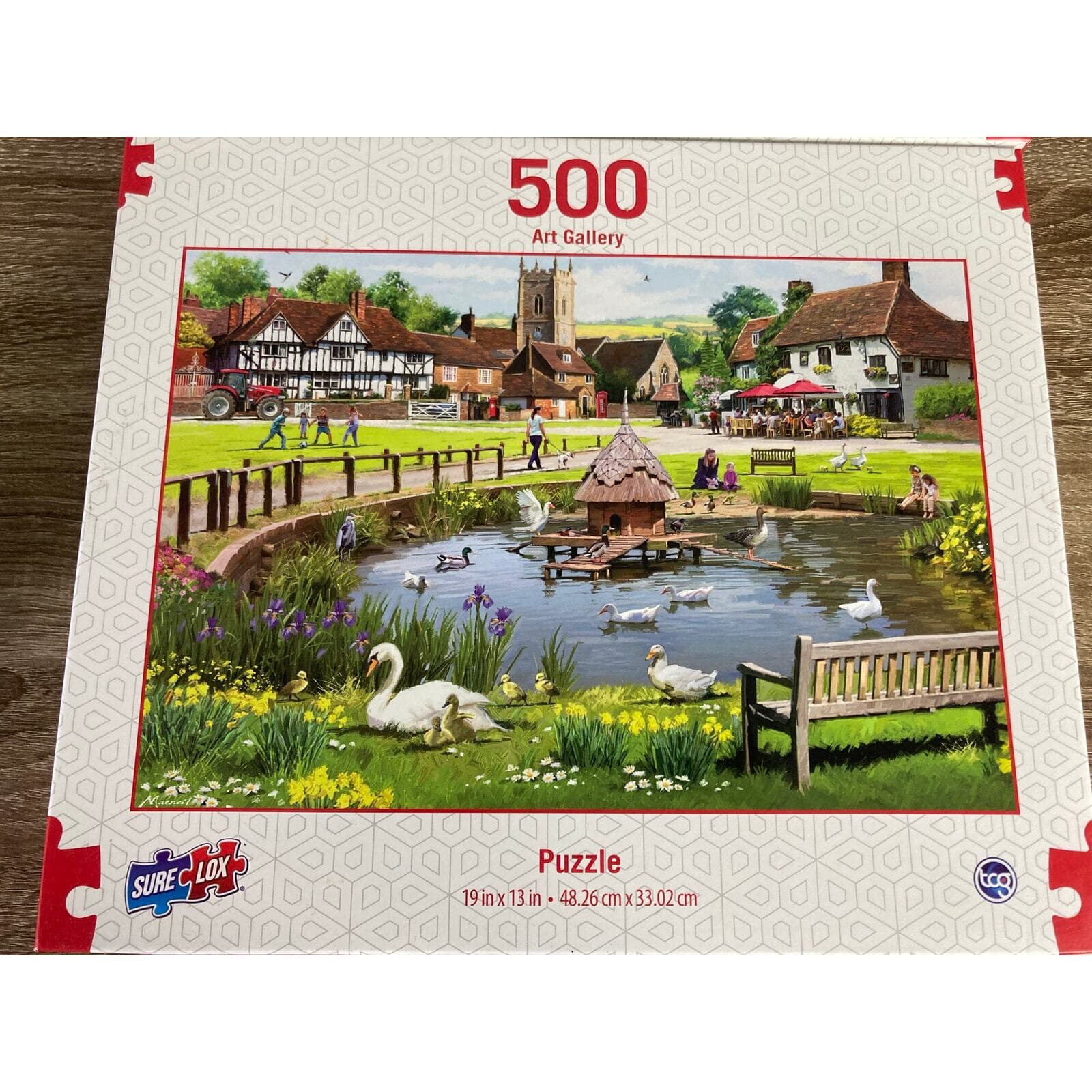 Sure-Lox 500 Piece Jigsaw Puzzle Summer Thatched Home & Village - Thumbnail 3