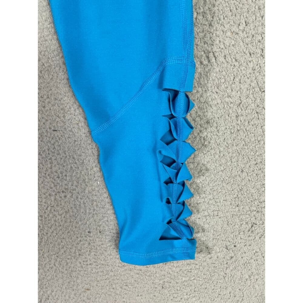 Women Blue Capri Leggings M High Rise Yoga Athletic Stretch Pants DSG - Thumbnail 5