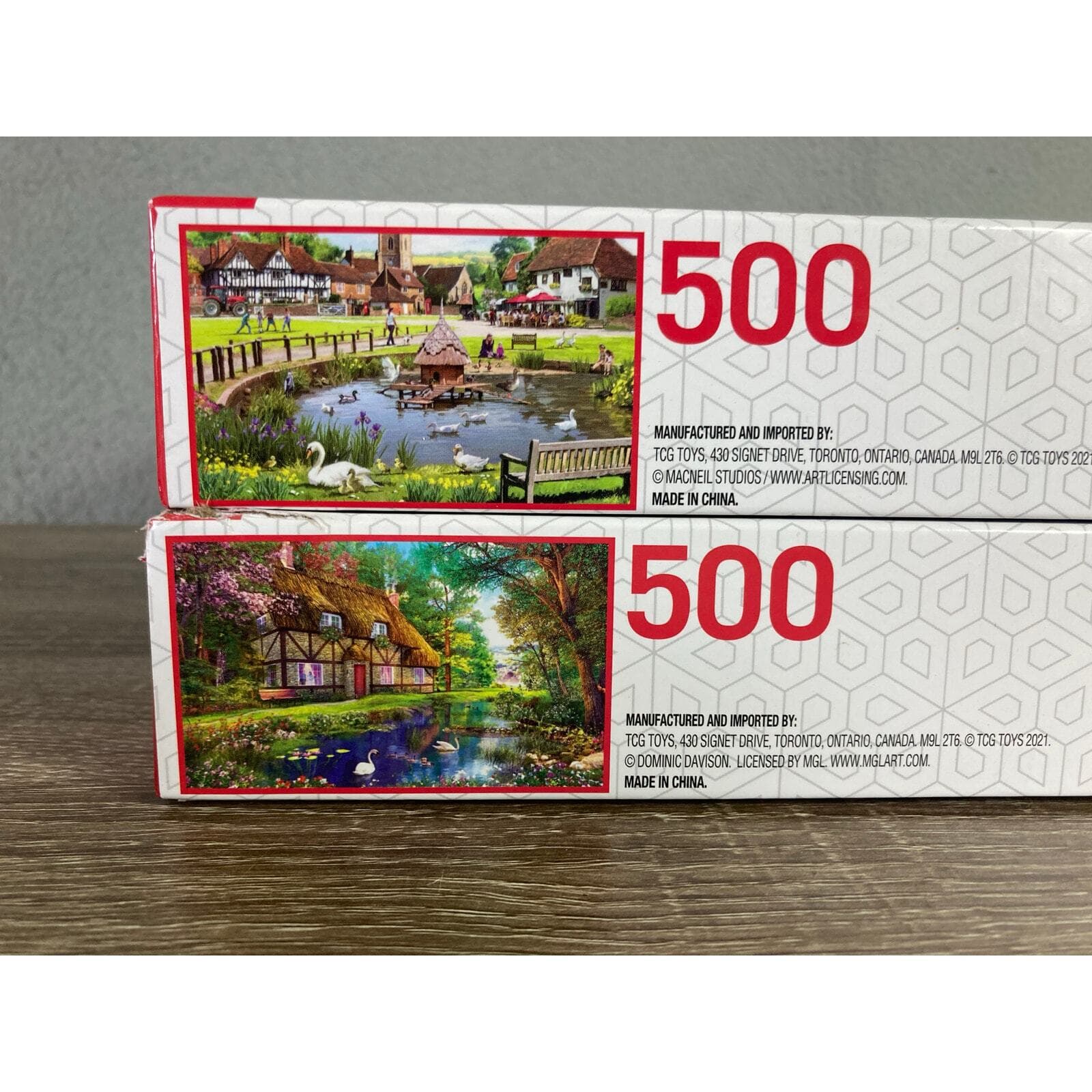 Sure-Lox 500 Piece Jigsaw Puzzle Summer Thatched Home & Village - Thumbnail 4
