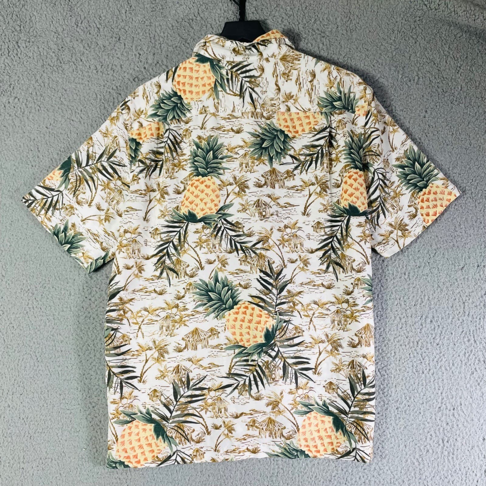 Hawaiian Shirt Mens M Pineapple Tropical Button Up Beach Aloha Summer - Thumbnail 9