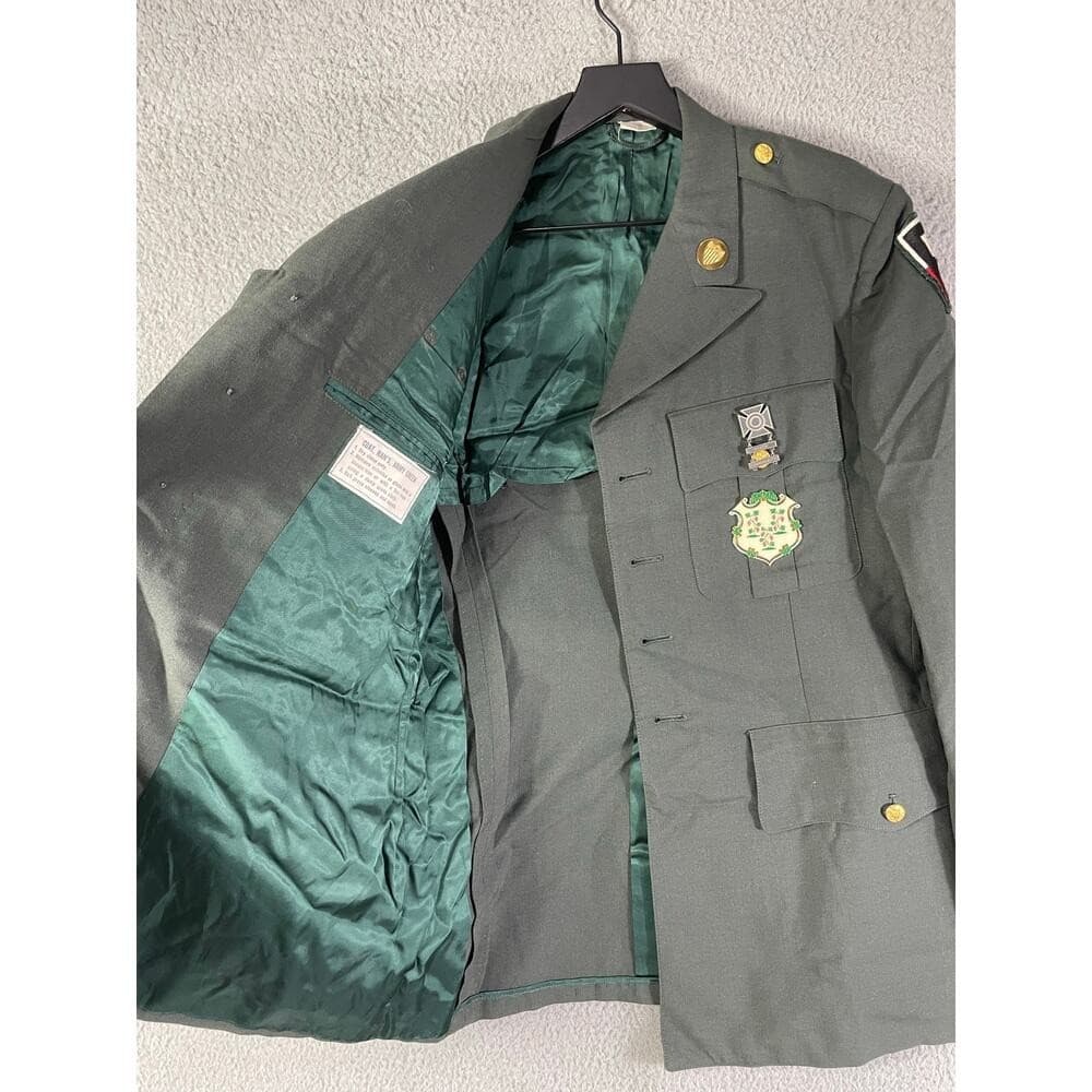 Vietnam Era US Army Dress Green Jacket 1st Army PFC 39R Uniform Coat - Thumbnail 10