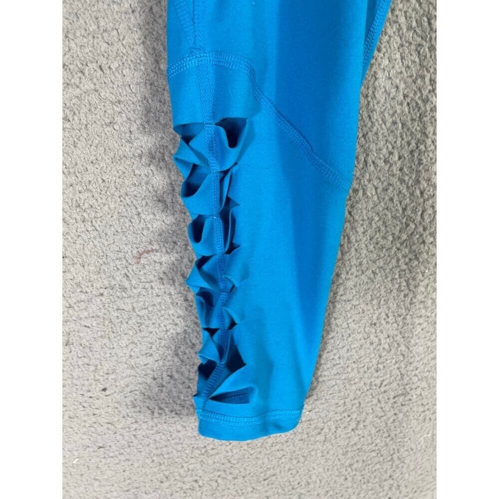 Women Blue Capri Leggings M High Rise Yoga Athletic Stretch Pants DSG - Thumbnail 4