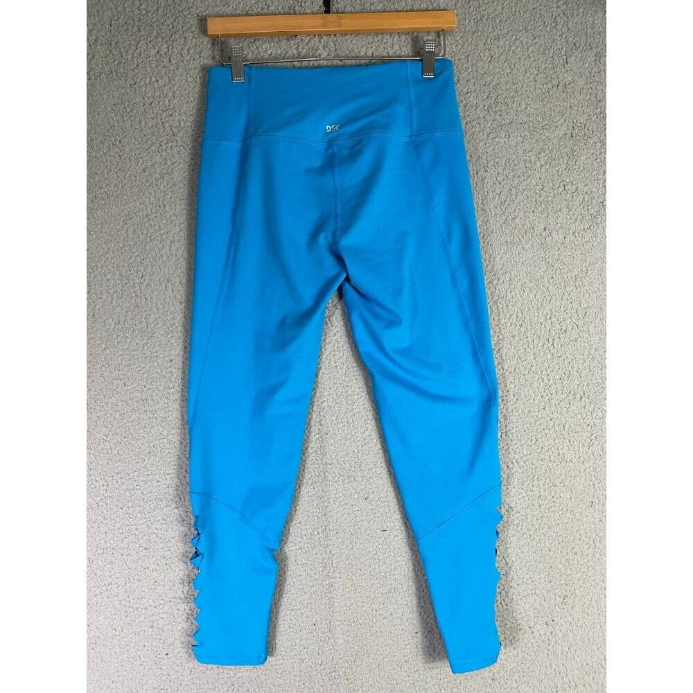 Women Blue Capri Leggings M High Rise Yoga Athletic Stretch Pants DSG - Thumbnail 7