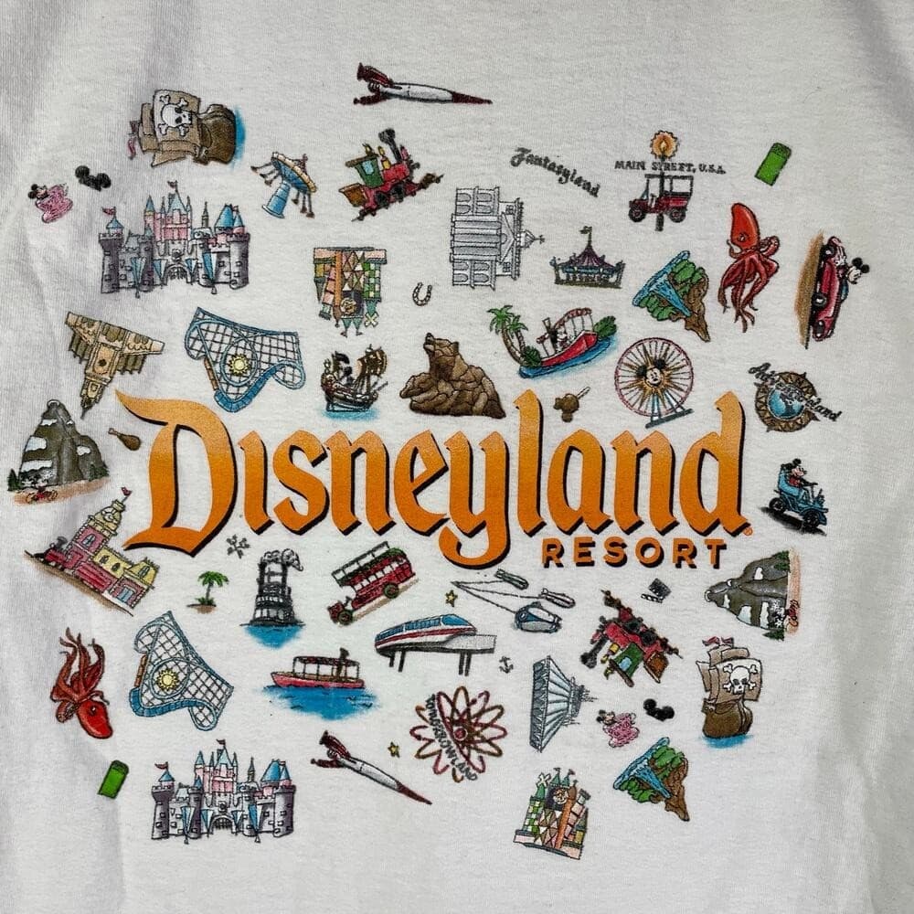 Disneyland Attractions Timeline Shirt Small Disney Parks Graphic Tee White - Thumbnail 8