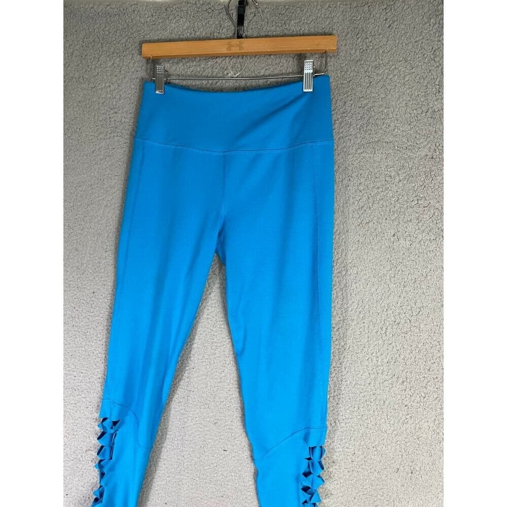 Women Blue Capri Leggings M High Rise Yoga Athletic Stretch Pants DSG - Thumbnail 6