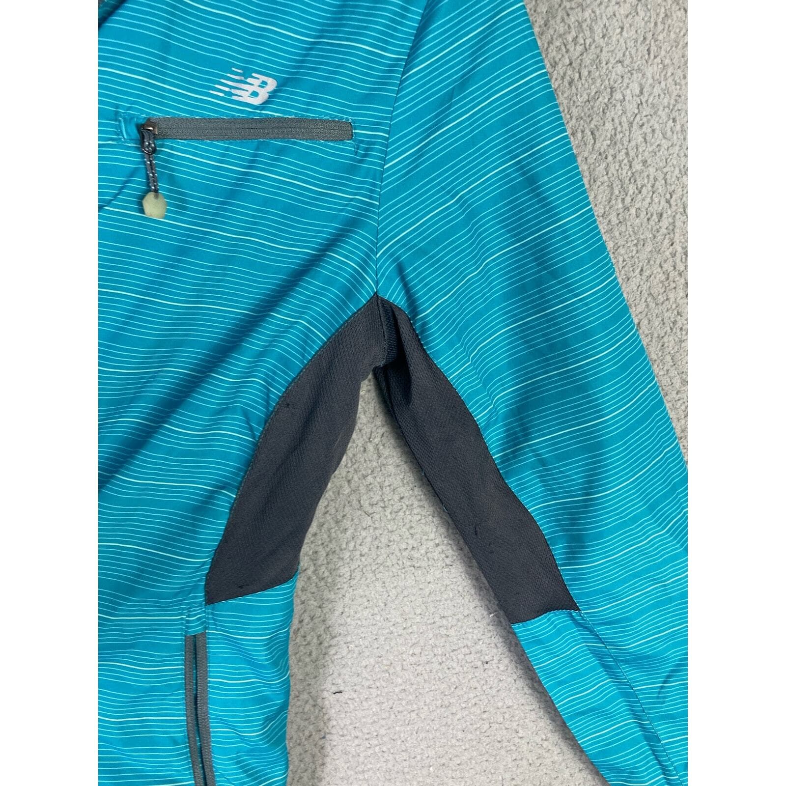 New Balance Women's Blue Windbreaker Jacket Size S Hooded Casual - Thumbnail 9