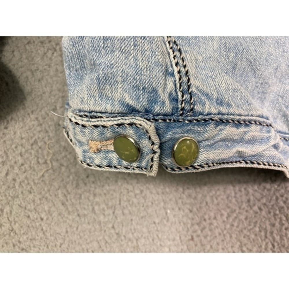 Vintage 80s Ary Cooper Women's Denim Jacket Blue Zip Medium - Thumbnail 9