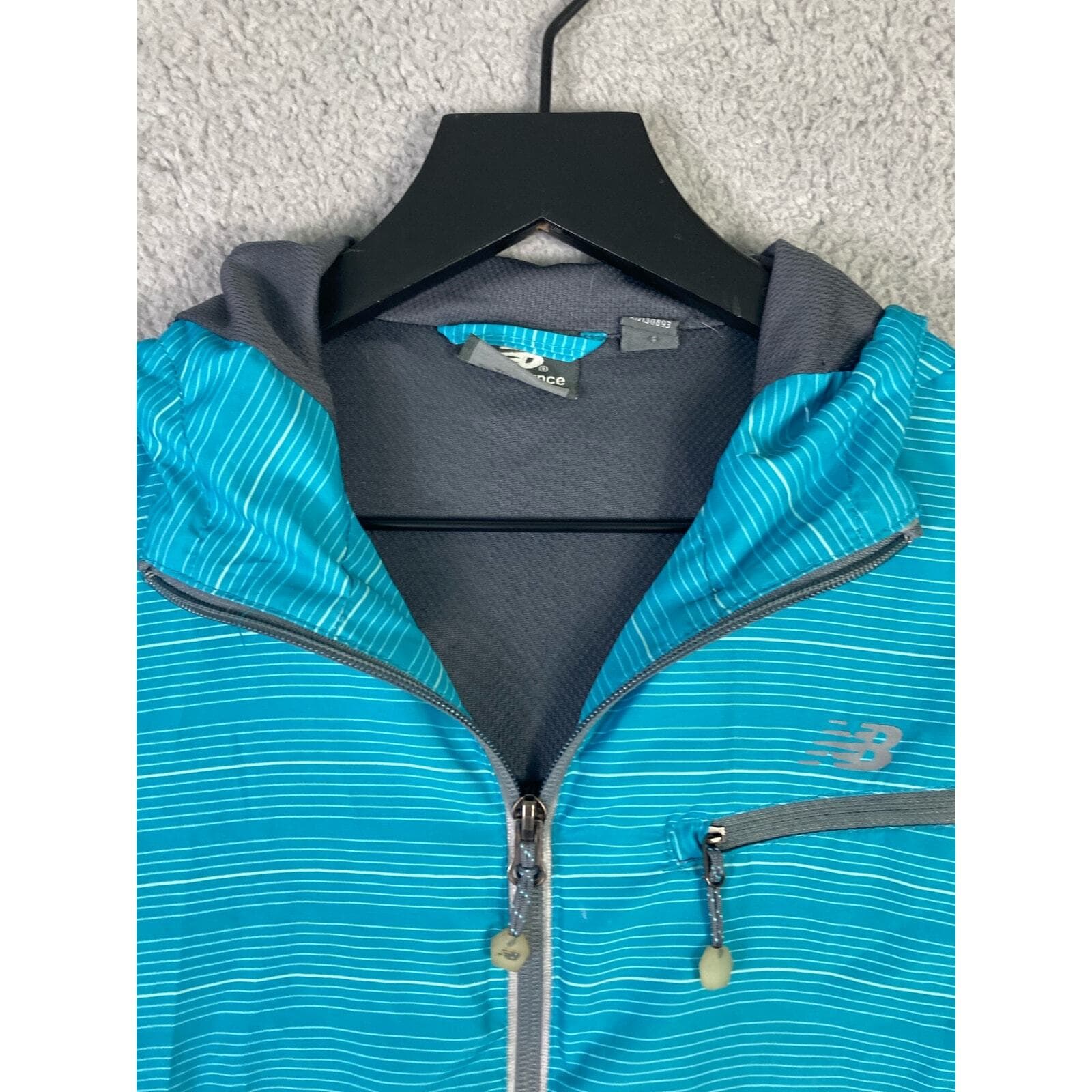 New Balance Women's Blue Windbreaker Jacket Size S Hooded Casual - Thumbnail 8