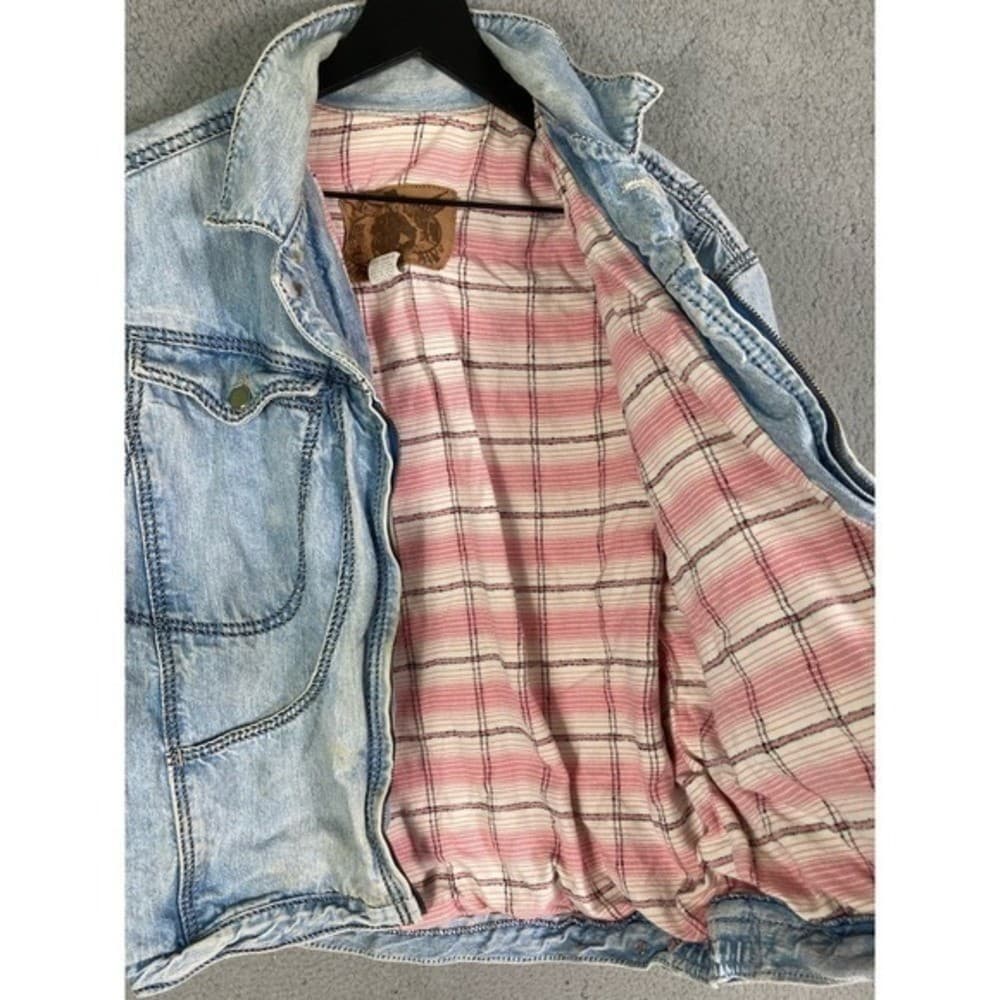 Vintage 80s Ary Cooper Women's Denim Jacket Blue Zip Medium - Thumbnail 11