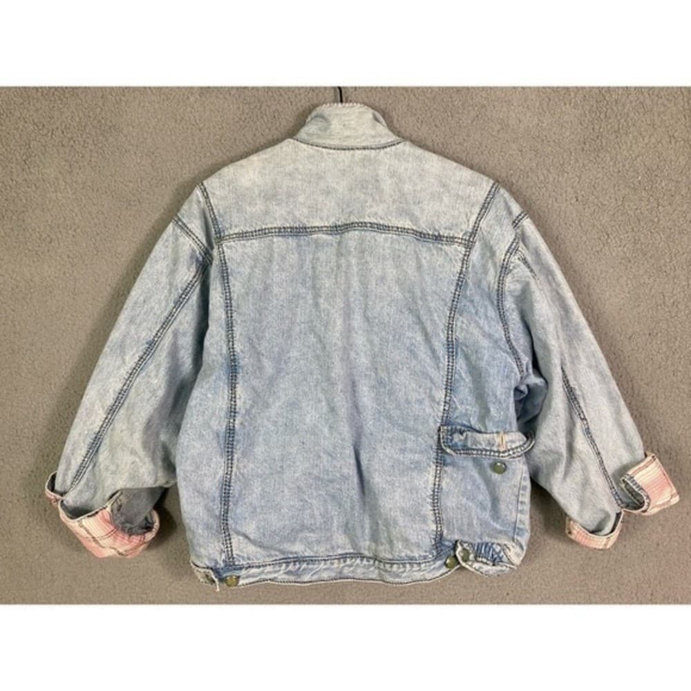 Vintage 80s Ary Cooper Women's Denim Jacket Blue Zip Medium - Thumbnail 6