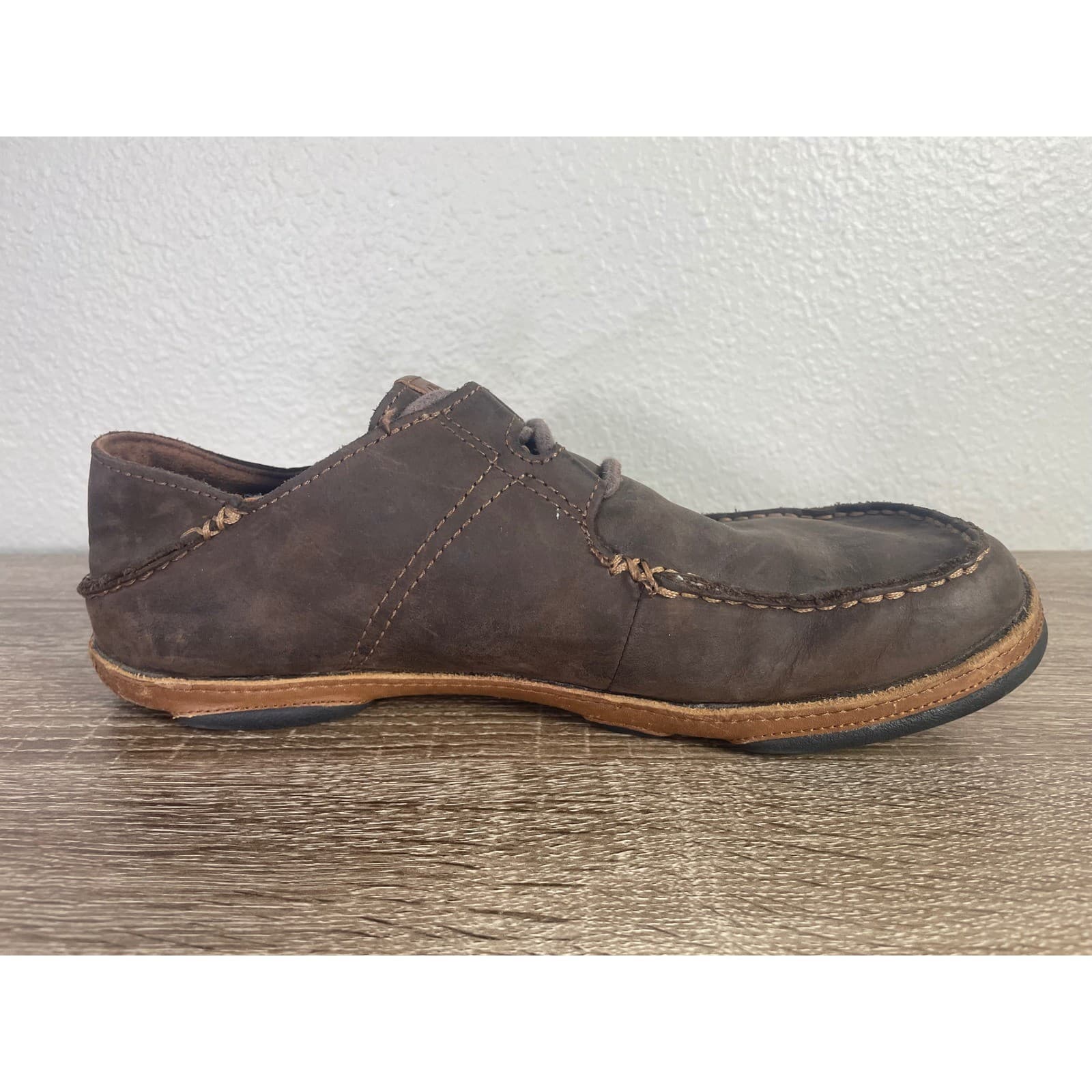 Olukai Ohana Lace-Up Nubuck Mens Brown Leather Shoes 10171-6333 Size 9.5 - Thumbnail 5
