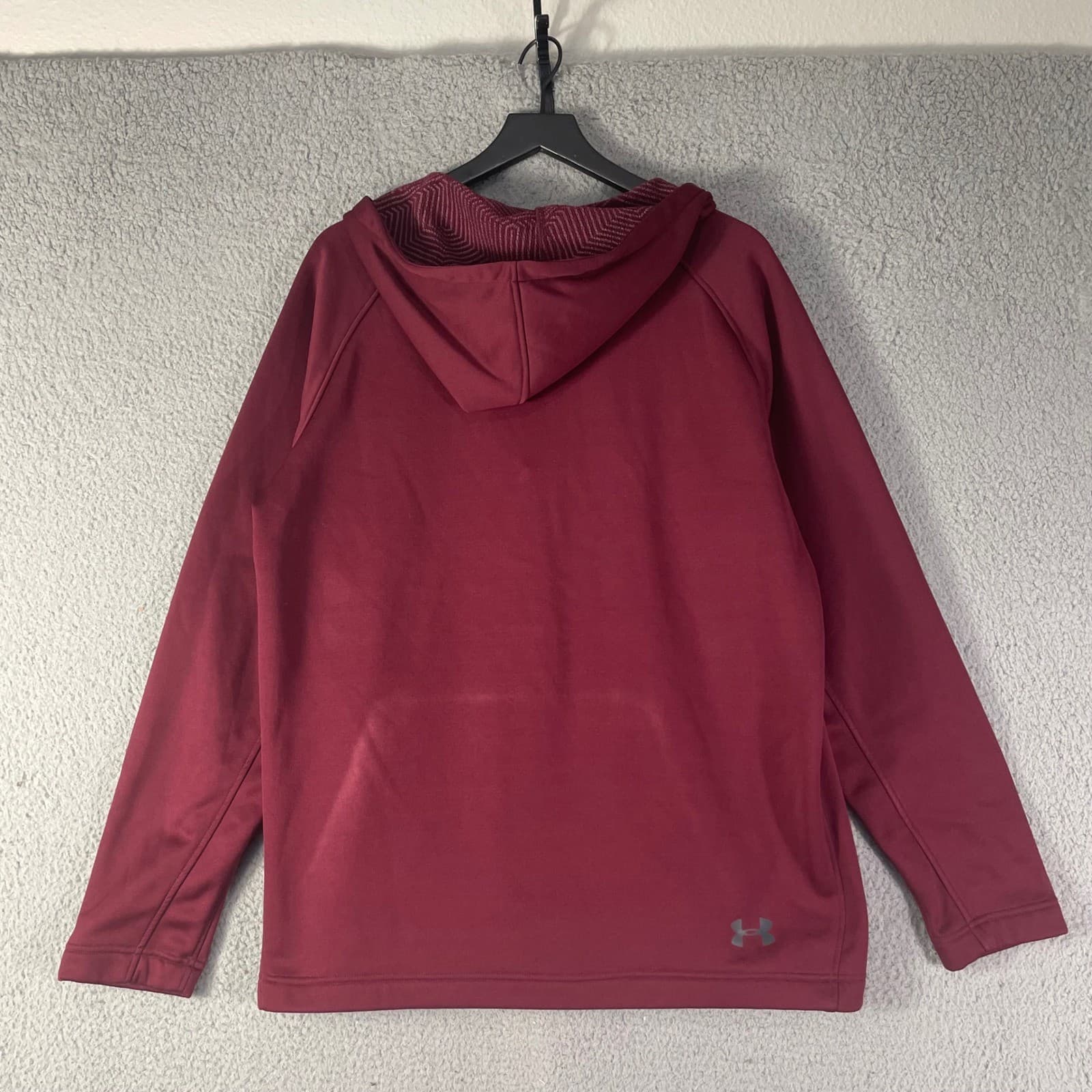Under Armour Storm ColdGear Infrared Hoodie Mens Large Burgundy 1/4 Zip Loose - Thumbnail 6