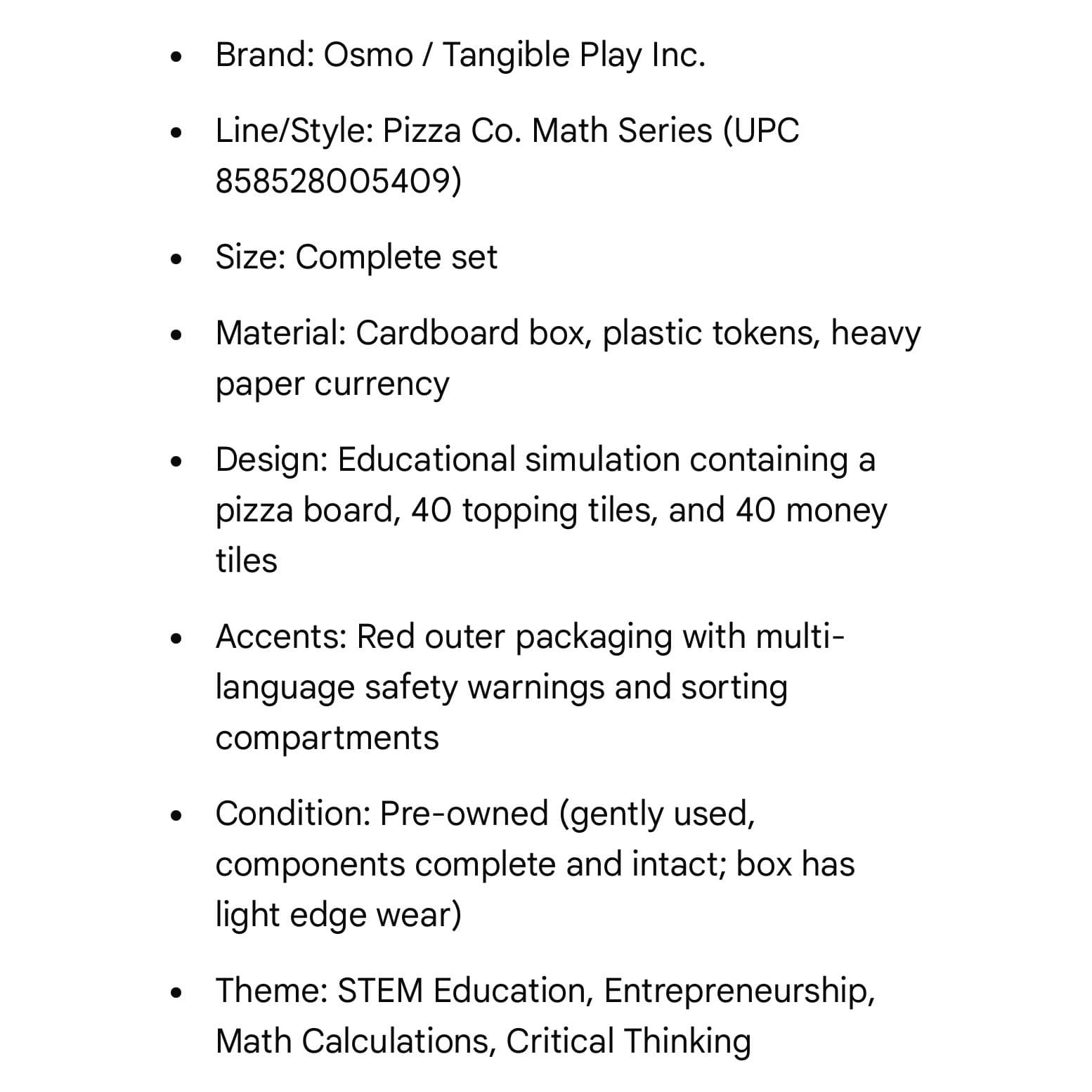 Osmo Pizza Co Game Tangible Play iPad Math Learning EducationalToy Pieces - Thumbnail 2