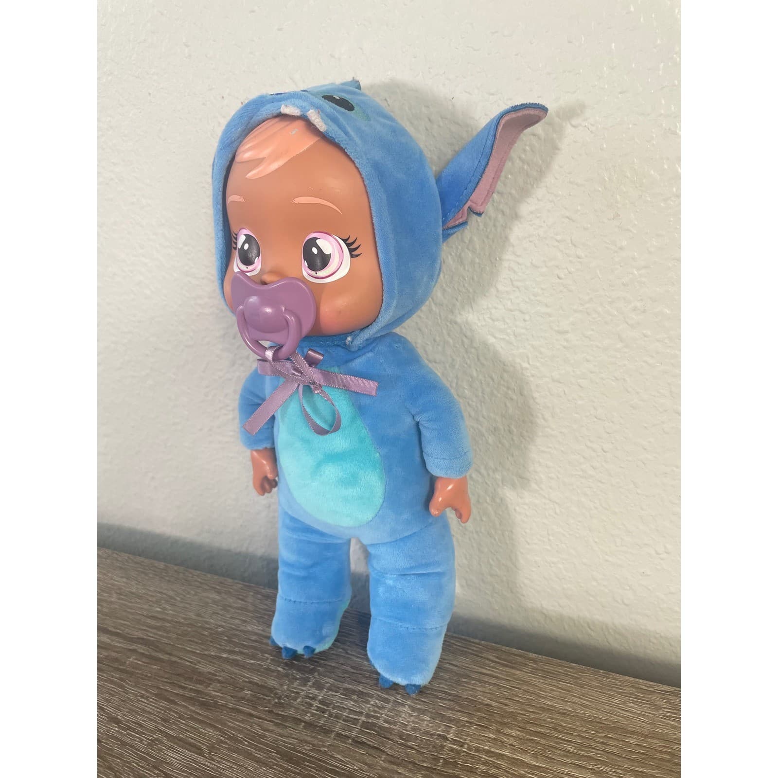 IMC Toys Cry Babies Tiny Cuddles Disney Stitch 9" Plush Doll Real Tears 917941 - Thumbnail 8