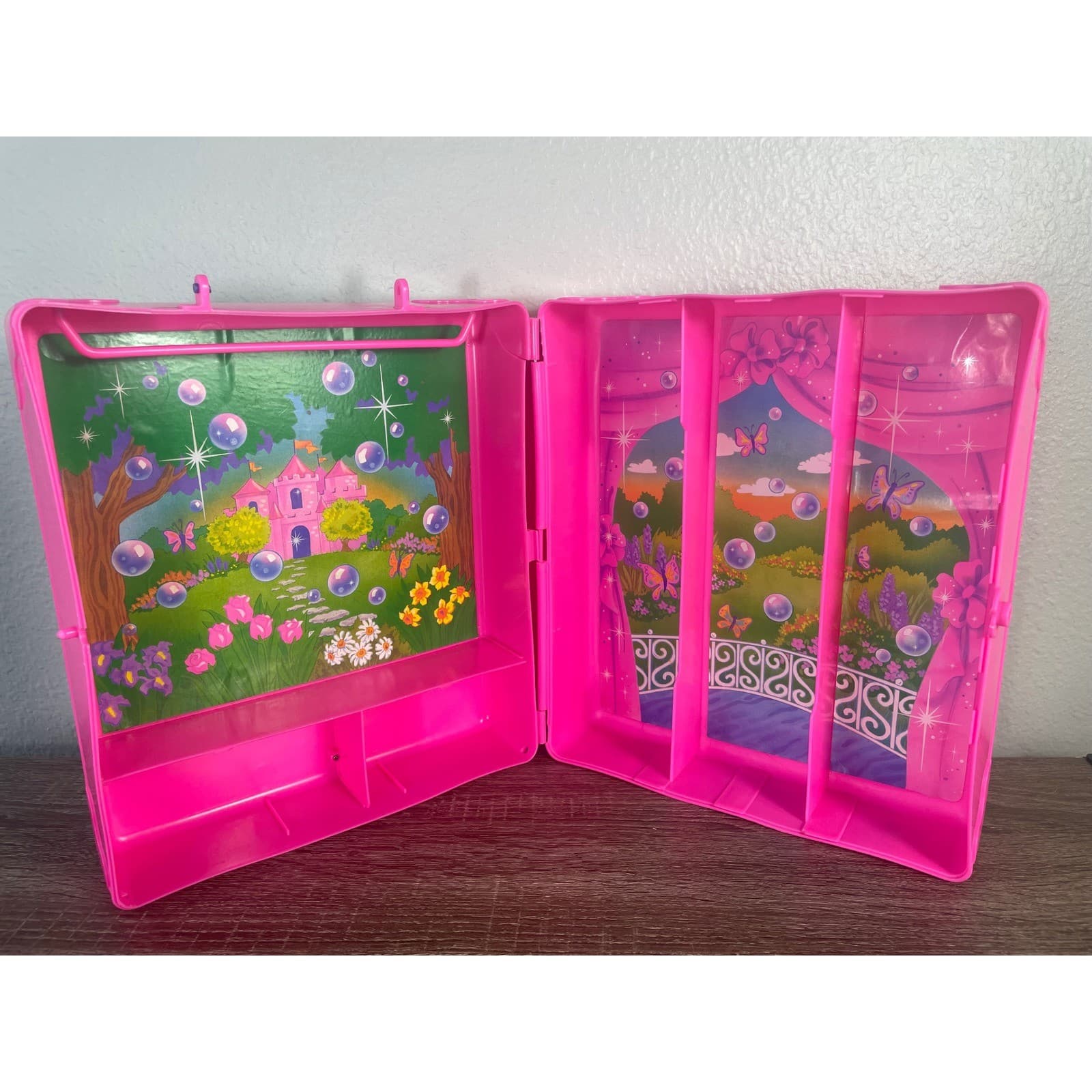 Vintage 1995 Mattel Barbie Songbird Vinyl Doll Case Storage Trunk Pink Tara Toy - Thumbnail 4