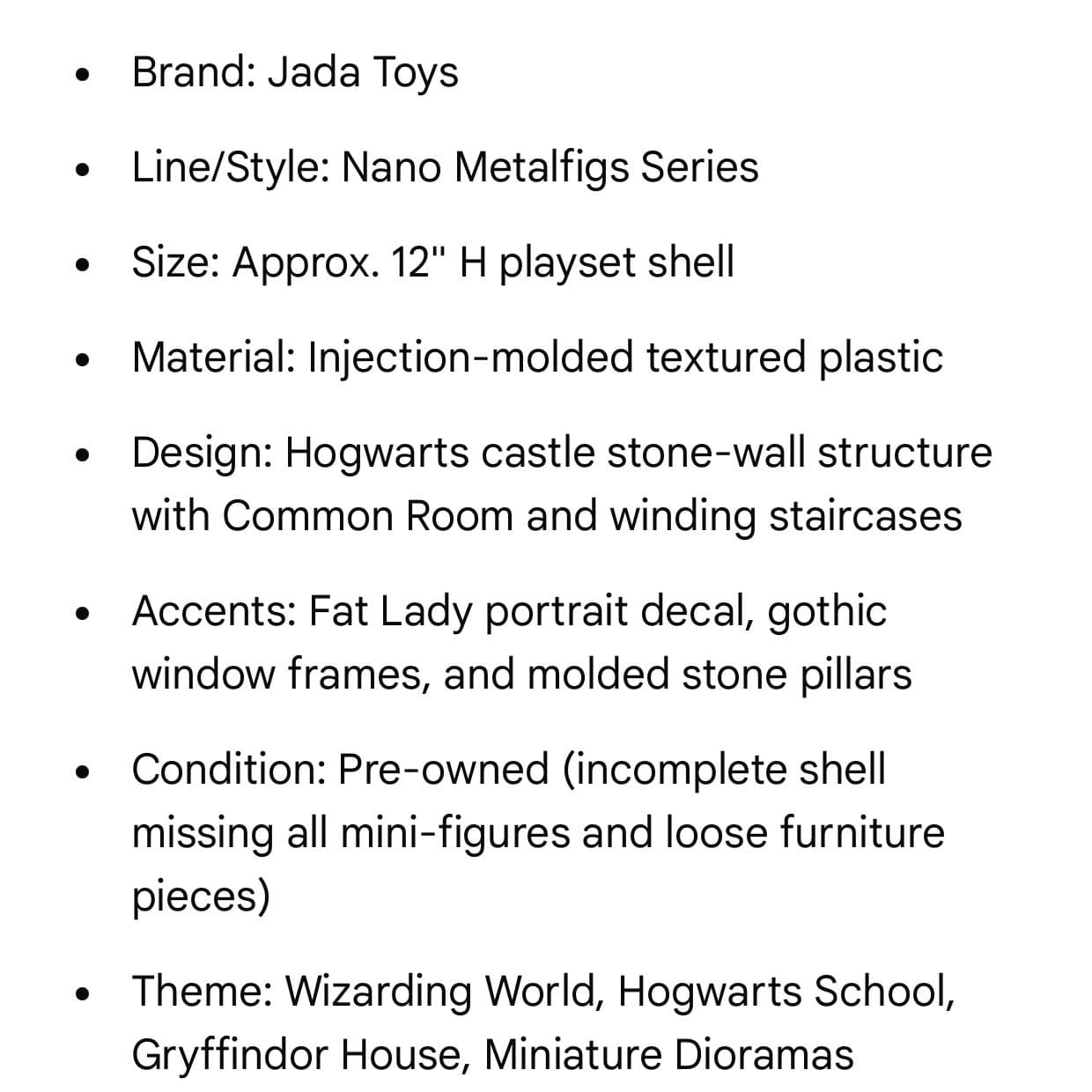 Harry Potter Gryffindor Tower Nano Metalfigs Scene Jada Diorama No Figures - Thumbnail 2
